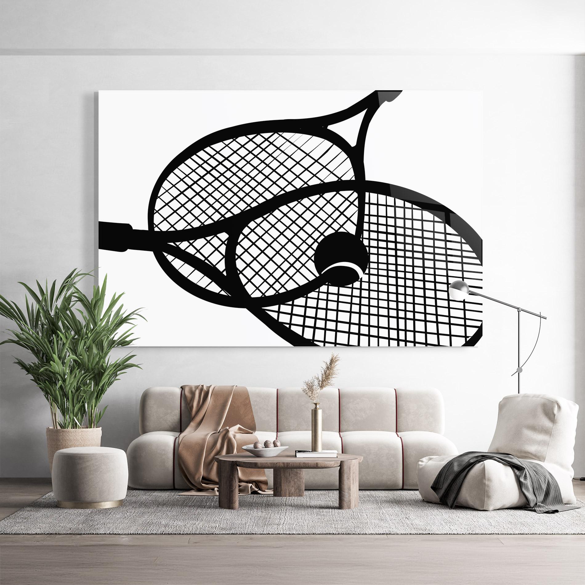 Tablou Sticla Tennis Ball Line mockup 9