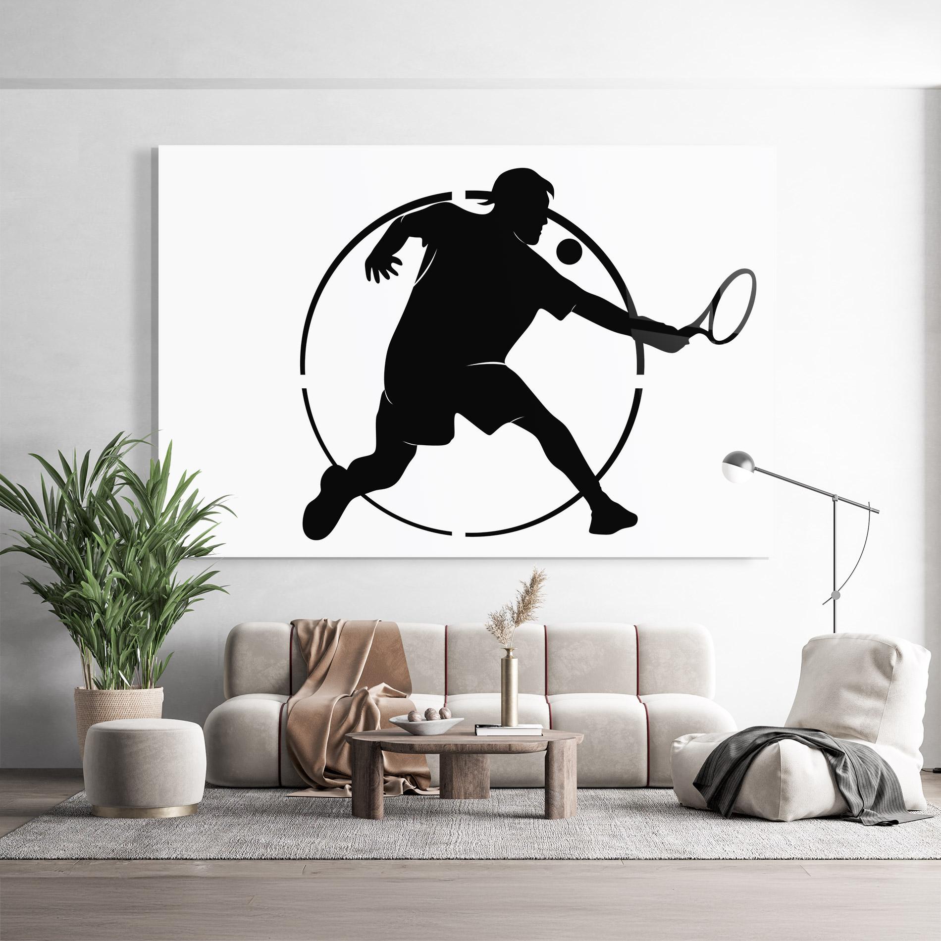 Tablou Sticla Tennis Black Circle mockup 9