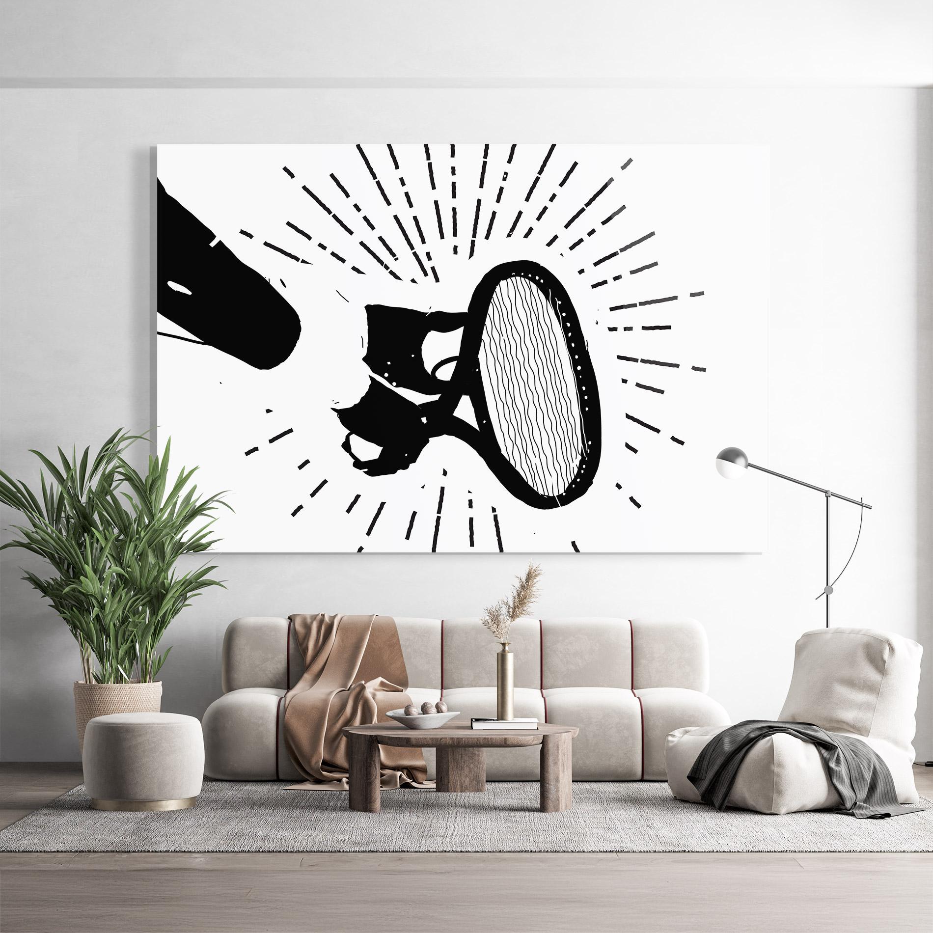 Tablou Sticla Tennis Black Line mockup 9