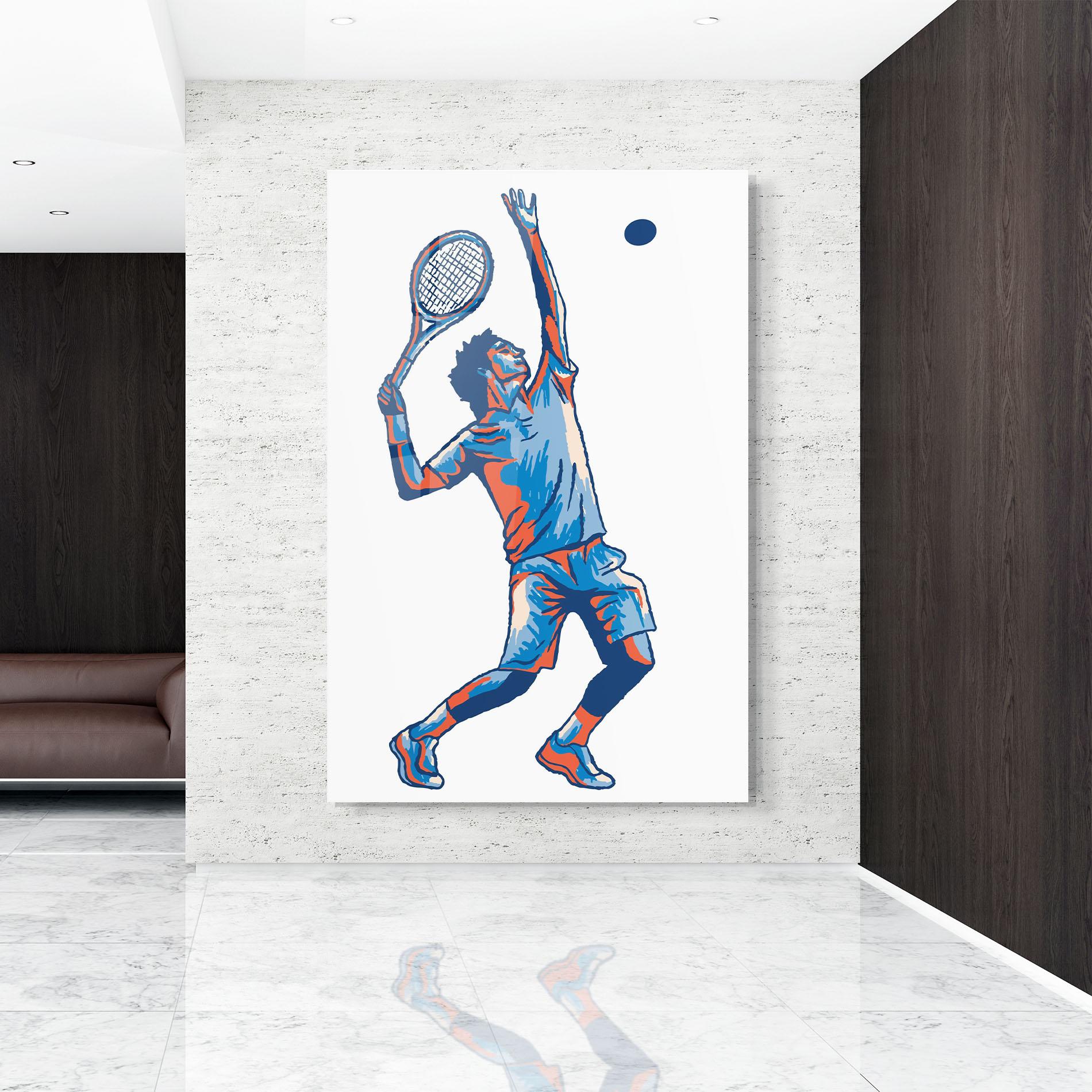 Tablou Sticla Blue Red Tennis mockup 9