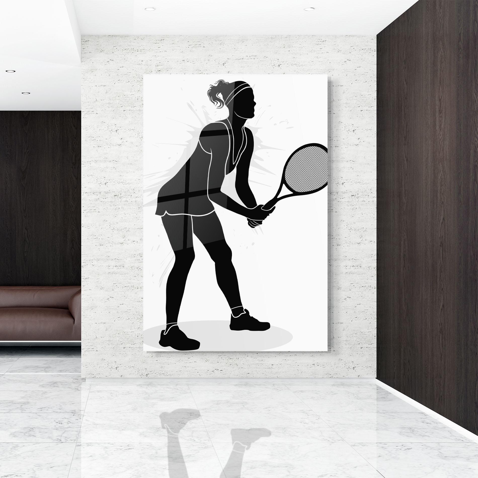 Tablou Sticla Female Tennis Player mockup 9