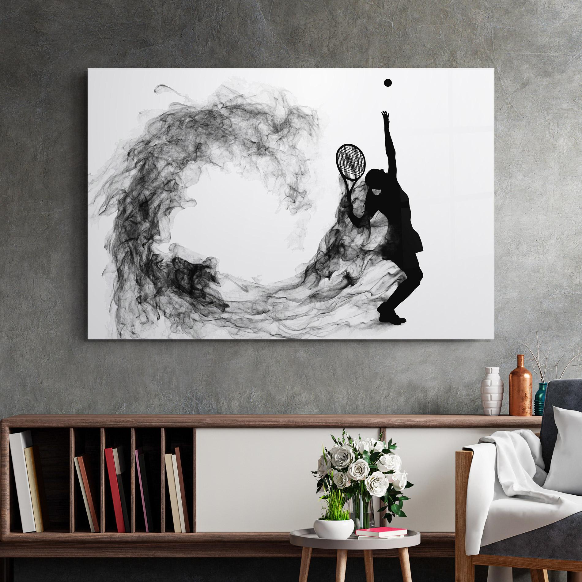 Tablou Sticla Black Tennis Smoke mockup 2