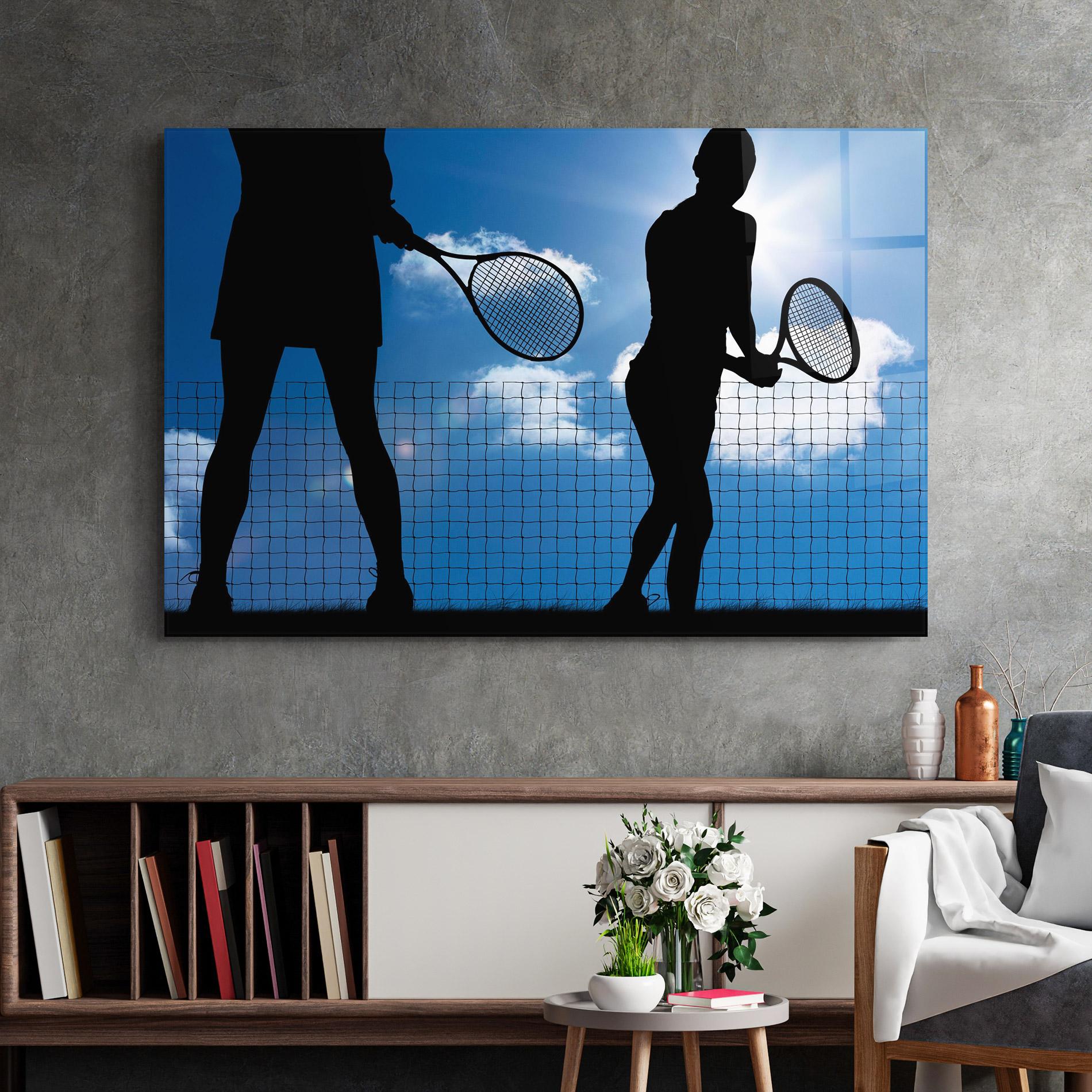 Tablou Sticla Blue Sky Tennis mockup 2