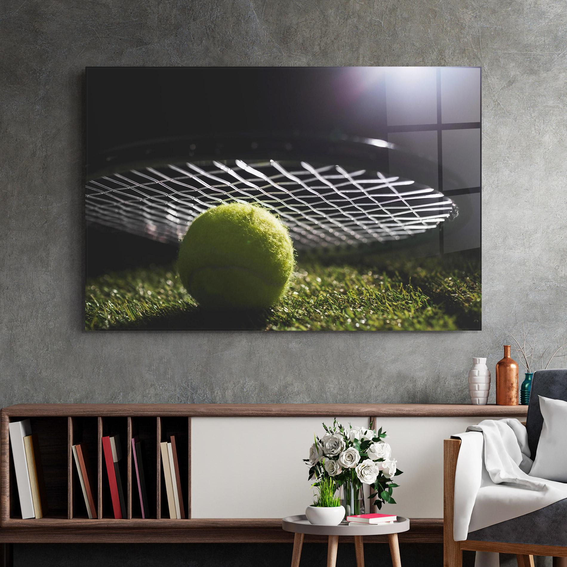 Tablou Sticla Close Up Tennis Ball mockup 2