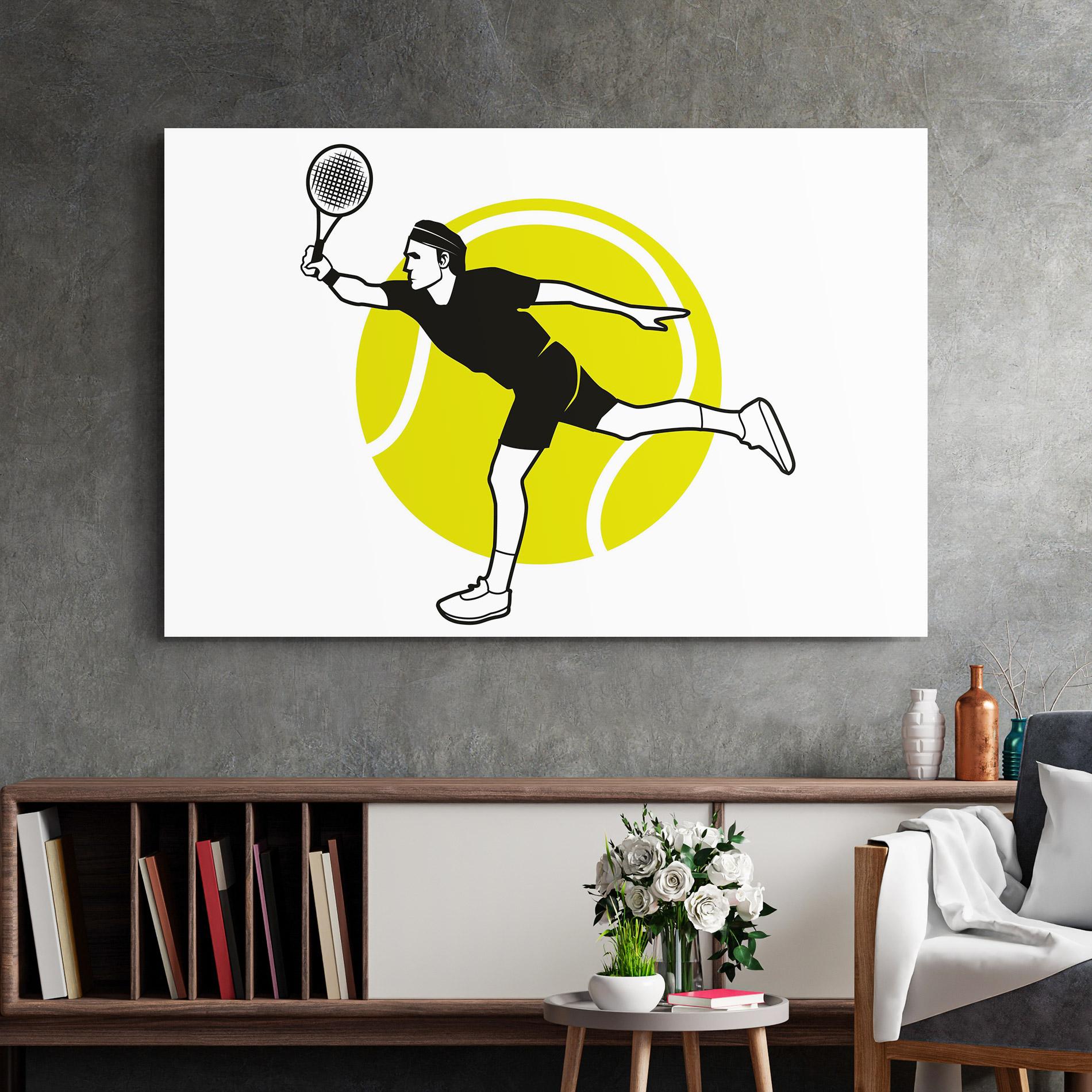 Tablou Sticla Running Tennis mockup 2