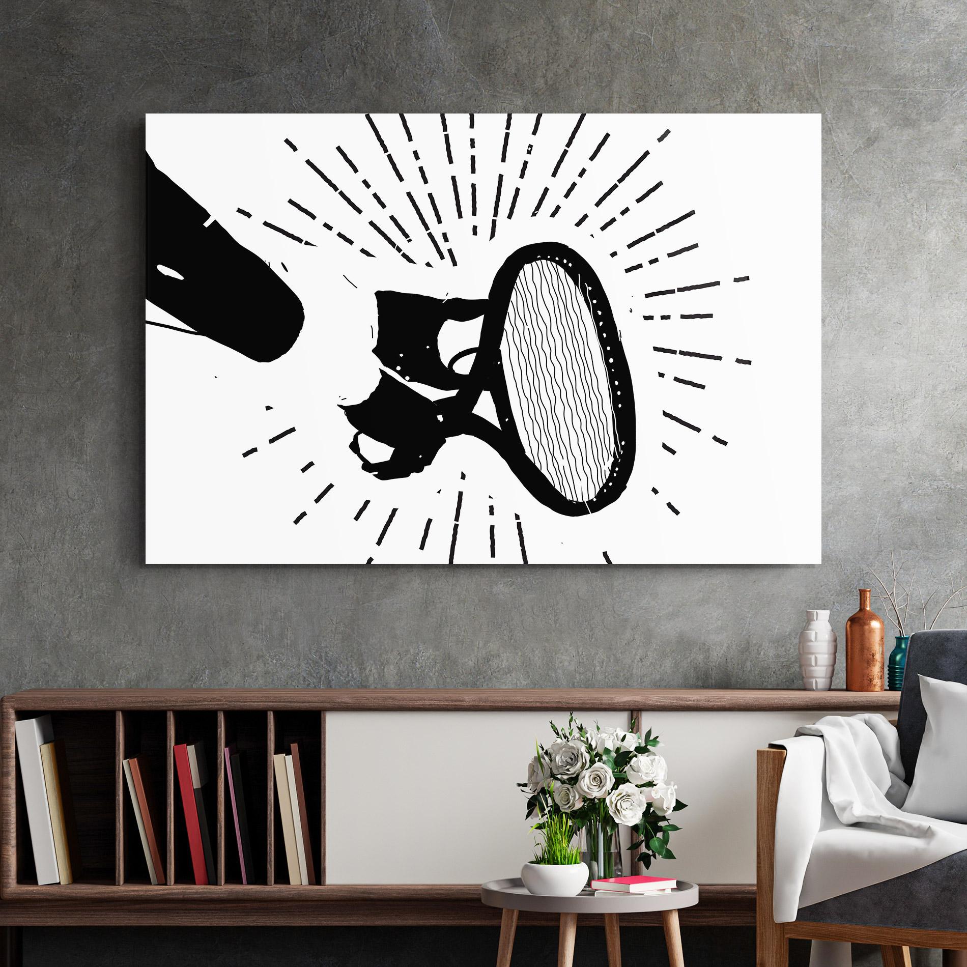 Tablou Sticla Tennis Black Line mockup 2