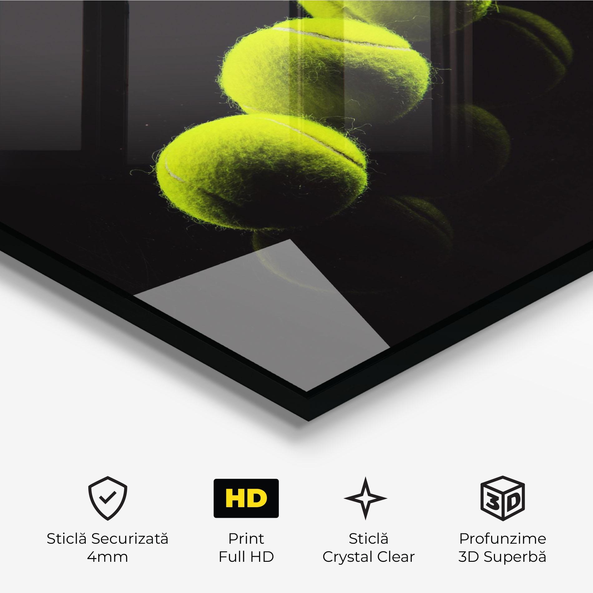 Tablou Sticla 3 Tennis Balls mockup 3