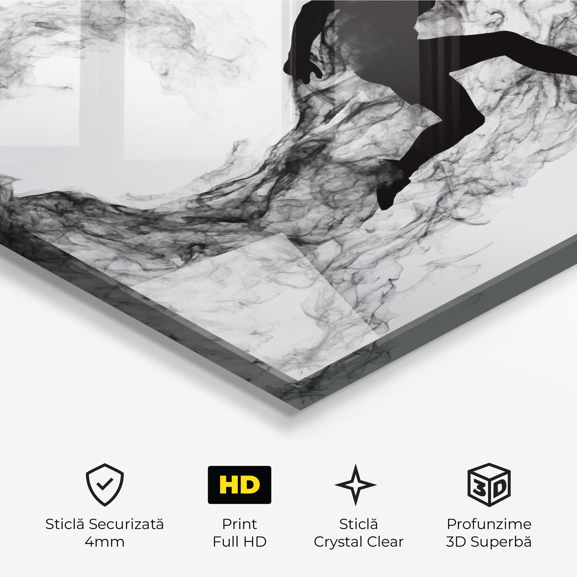 Tablou Sticla Black Smoke Tennis mockup 3