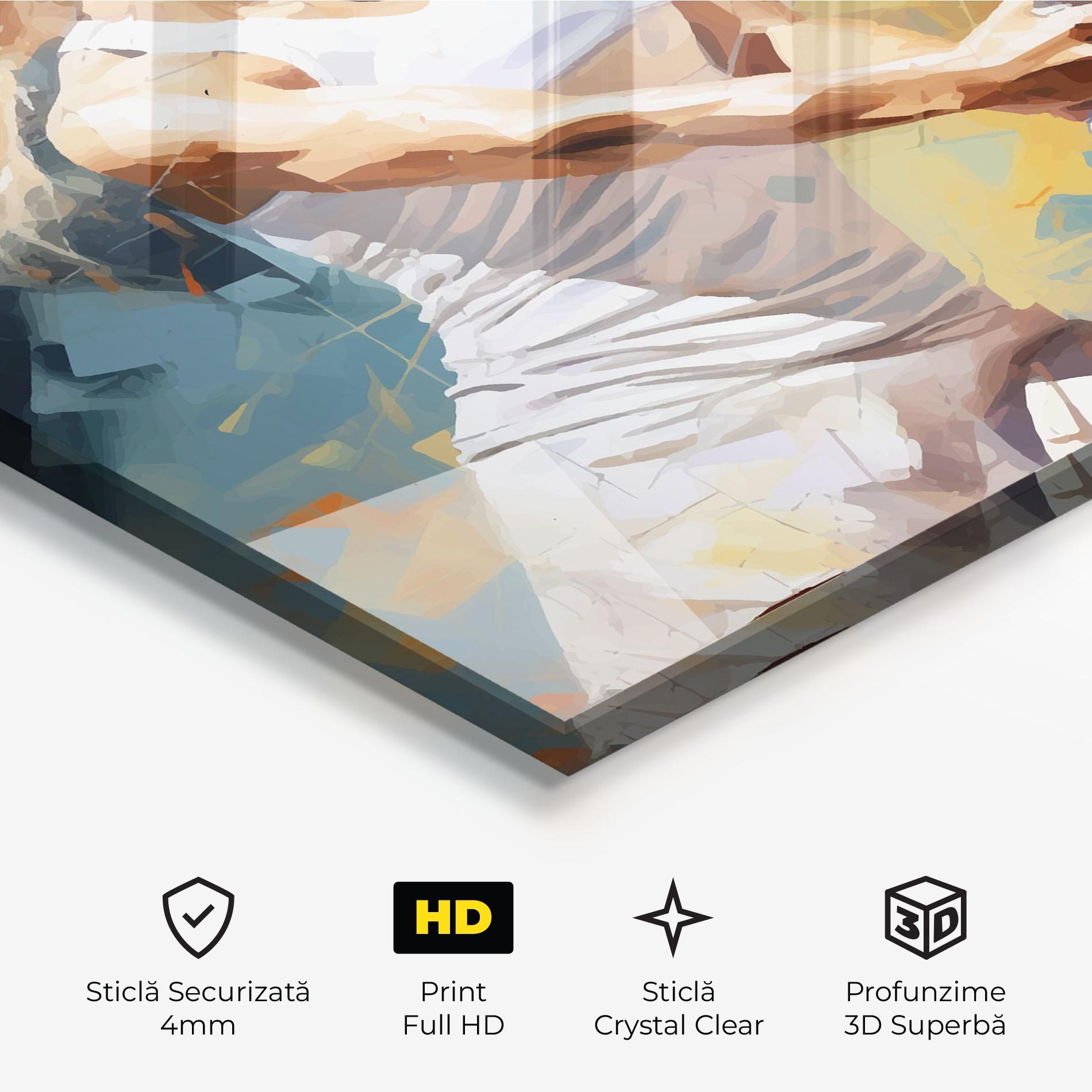 Tablou Sticla Blonde Tennis Girl mockup 3