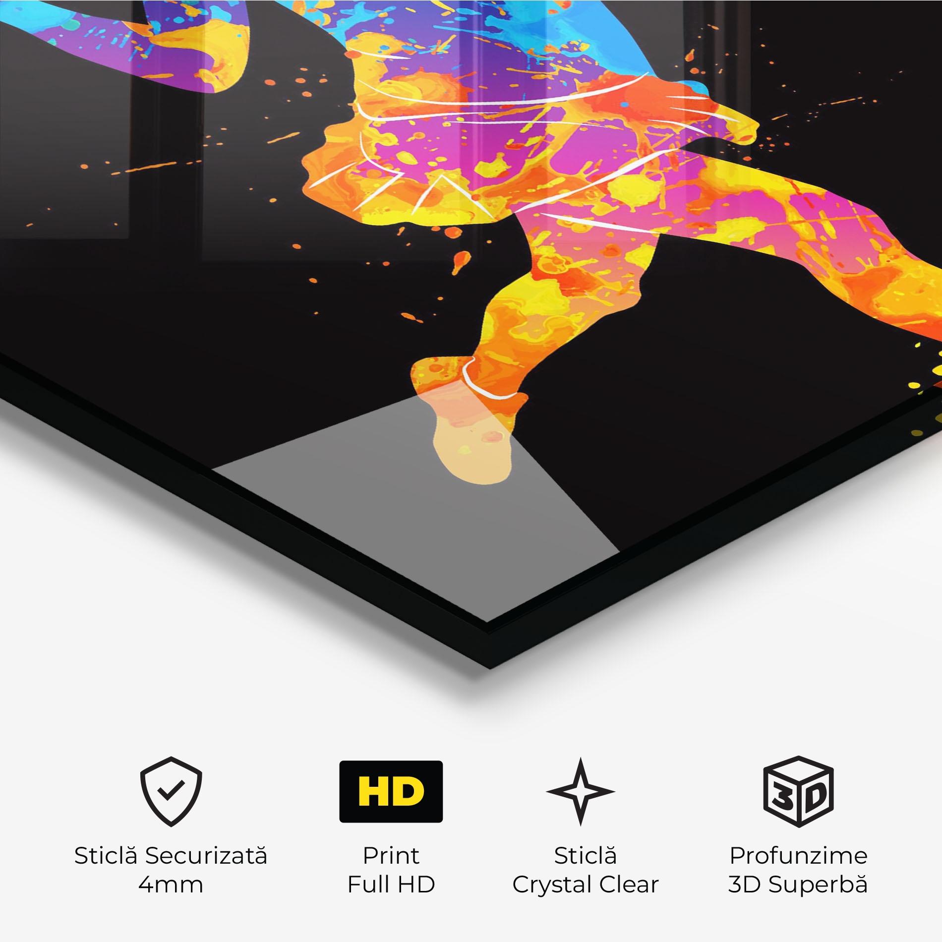 Tablou Sticla Blue Orange Tennis mockup 3