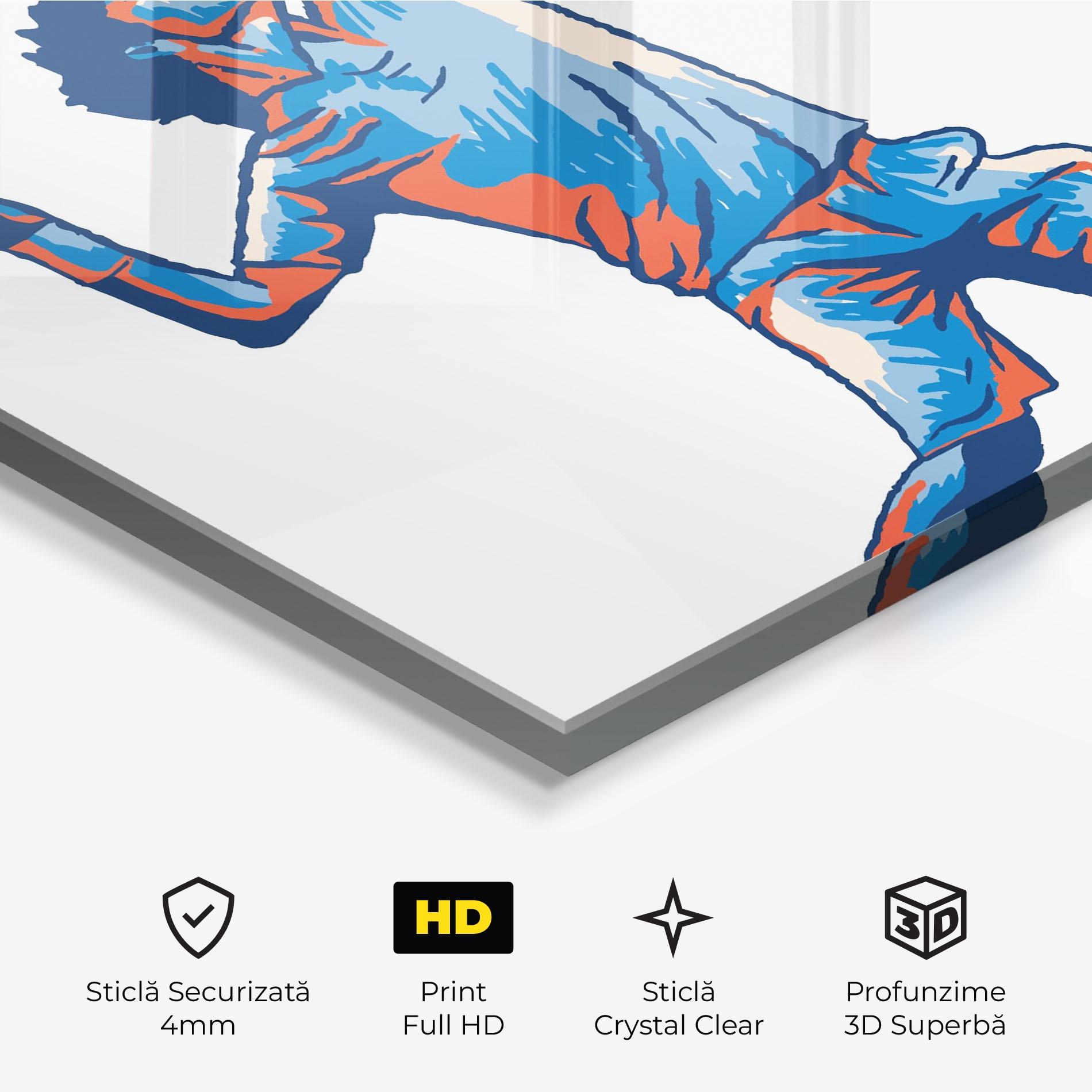 Tablou Sticla Blue Red Tennis mockup 3