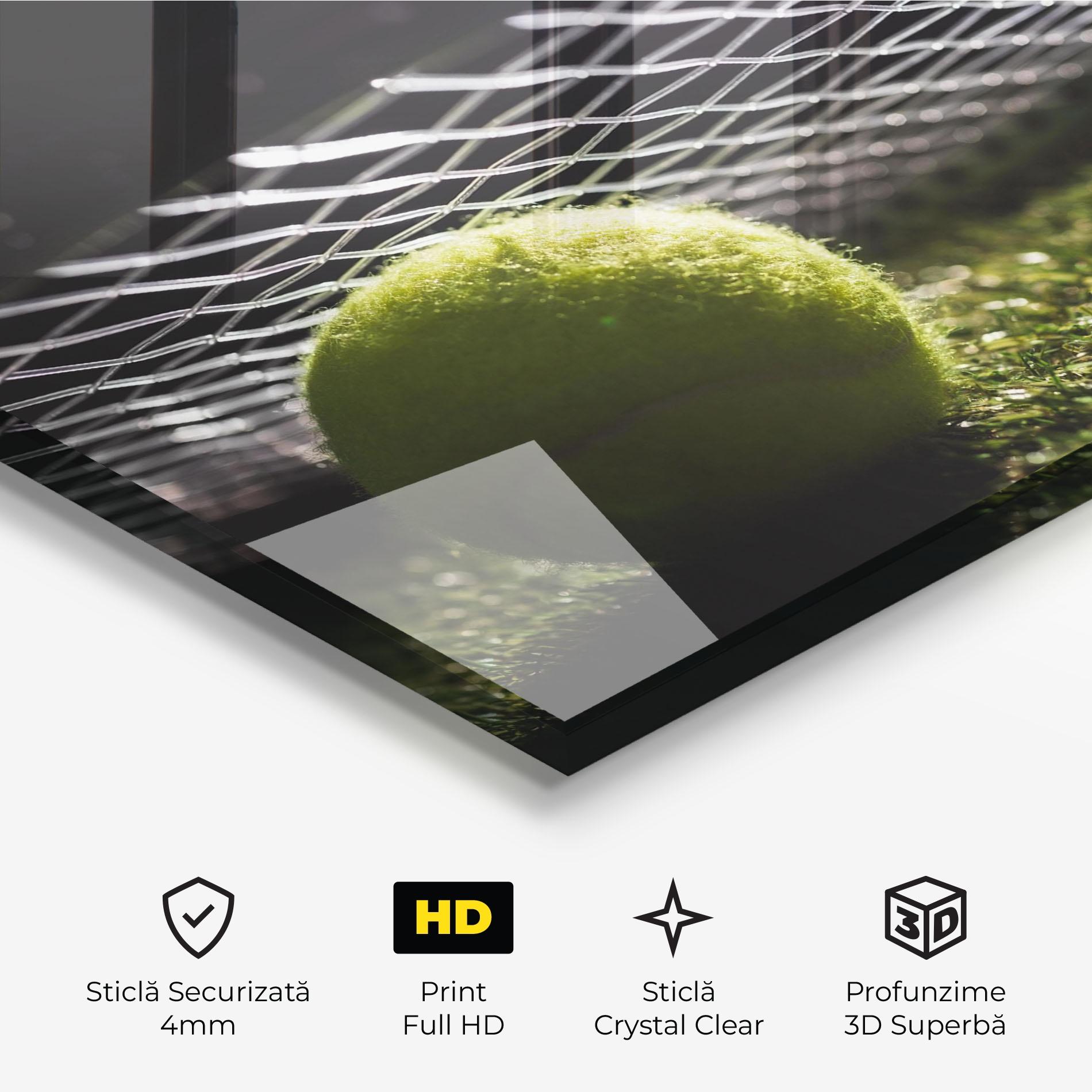 Tablou Sticla Close Up Tennis Ball mockup 3