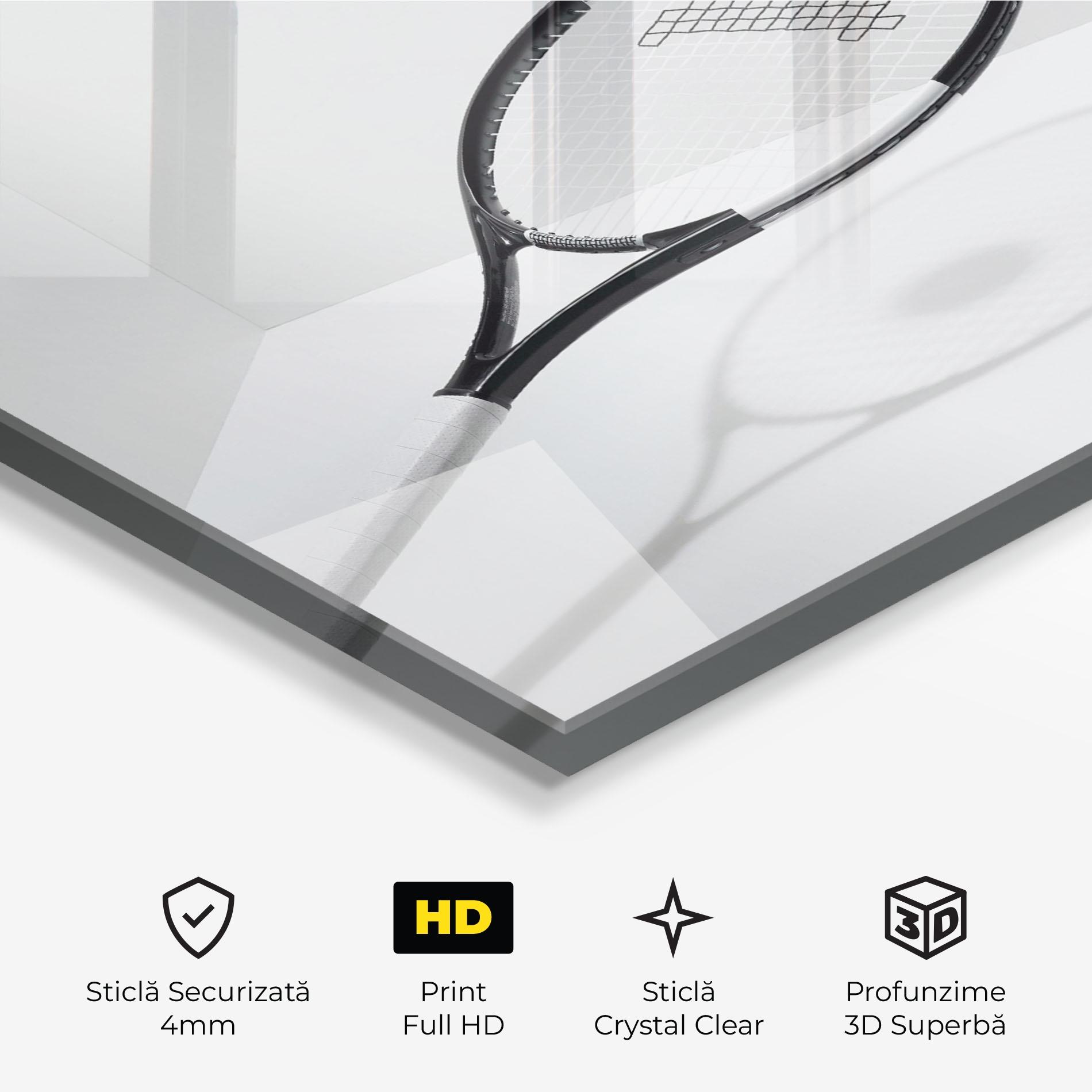 Tablou Sticla Floating Tennis Racket mockup 3