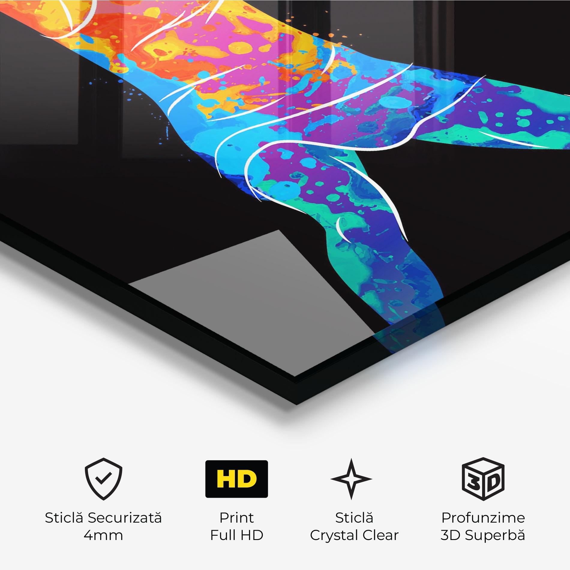 Tablou Sticla Green Orange Tennis mockup 3