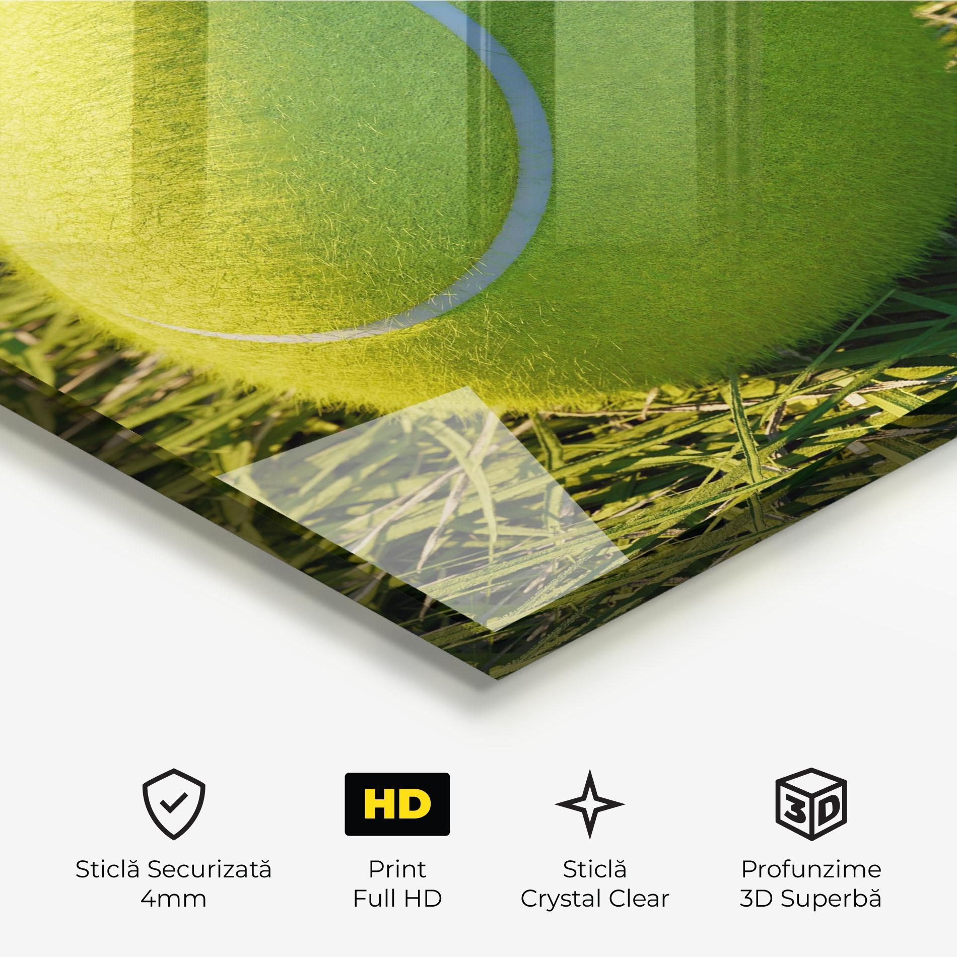 Tablou Sticla Green Tennis Ball mockup 3