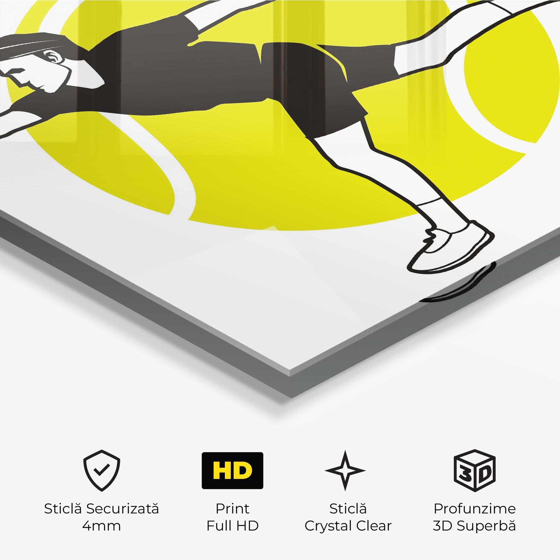 Tablou Sticla Running Tennis mockup 3