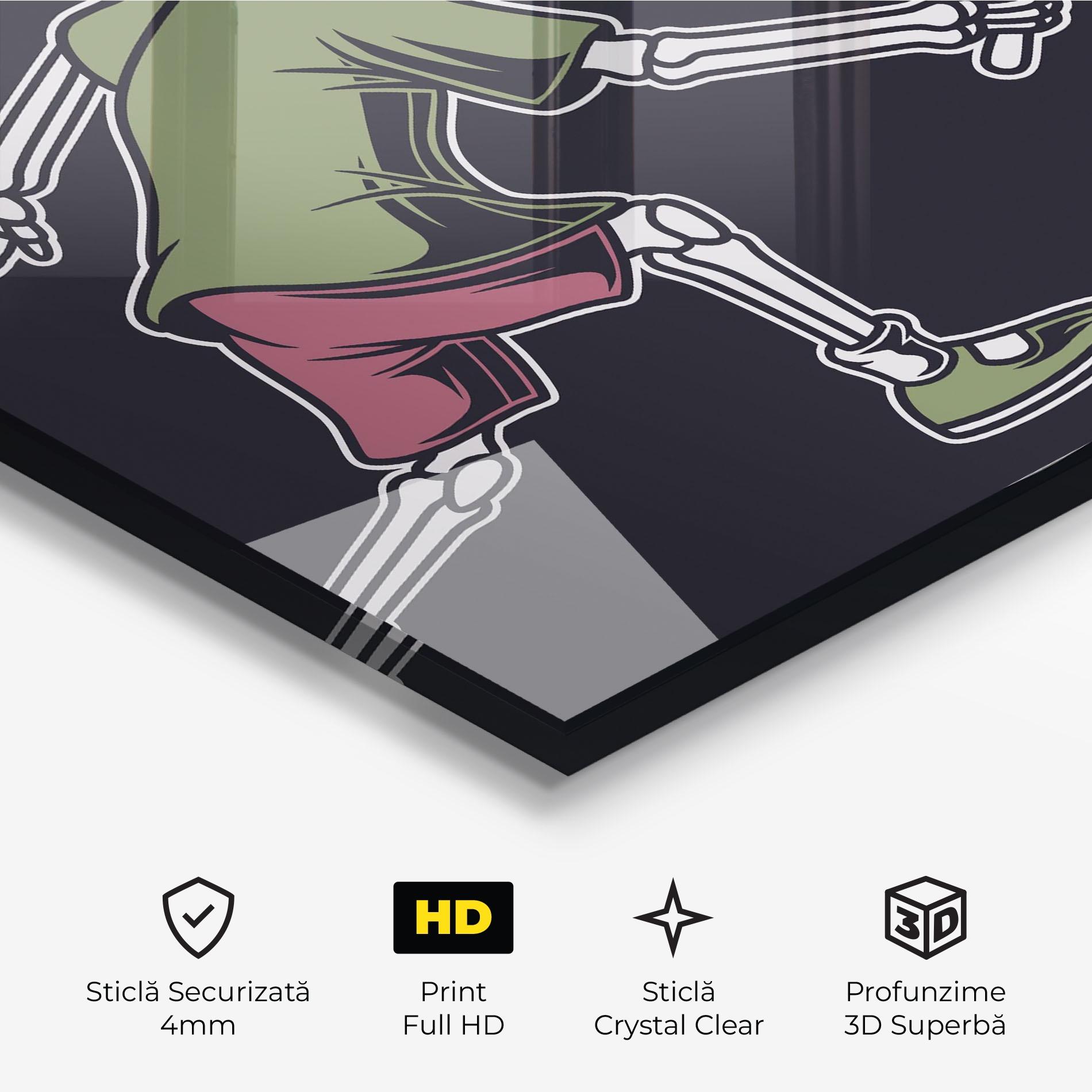 Tablou Sticla Skull Tennis mockup 3