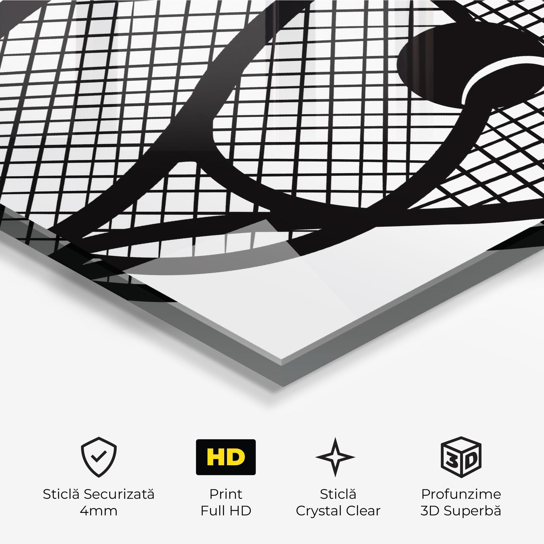 Tablou Sticla Tennis Ball Line mockup 3