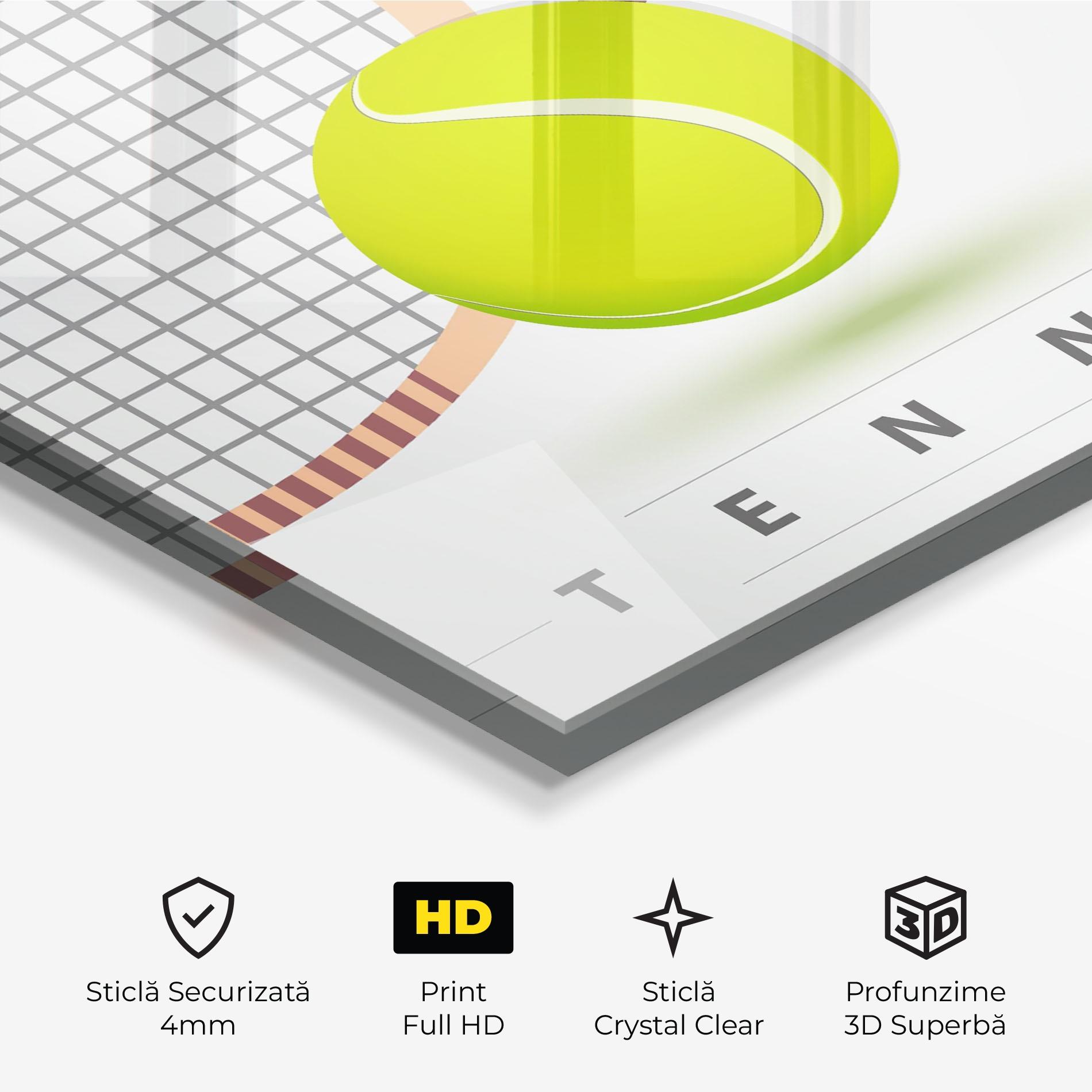 Tablou Sticla Tennis Ball mockup 3