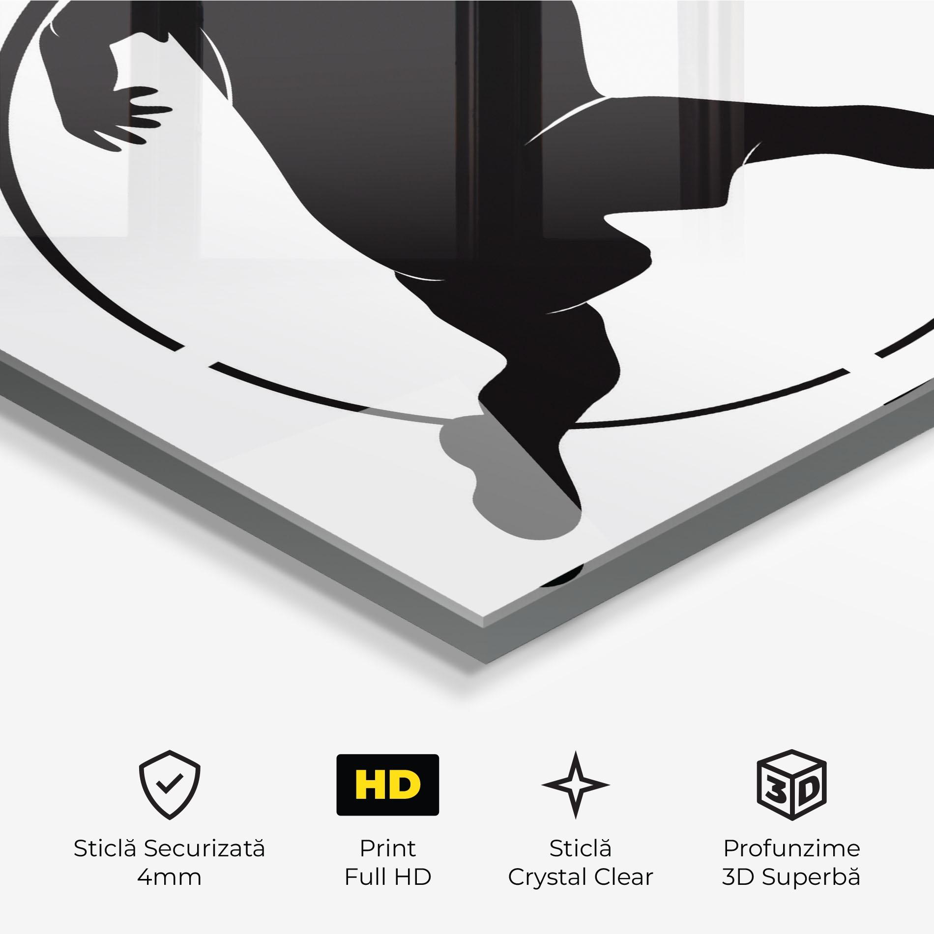 Tablou Sticla Tennis Black Circle mockup 3