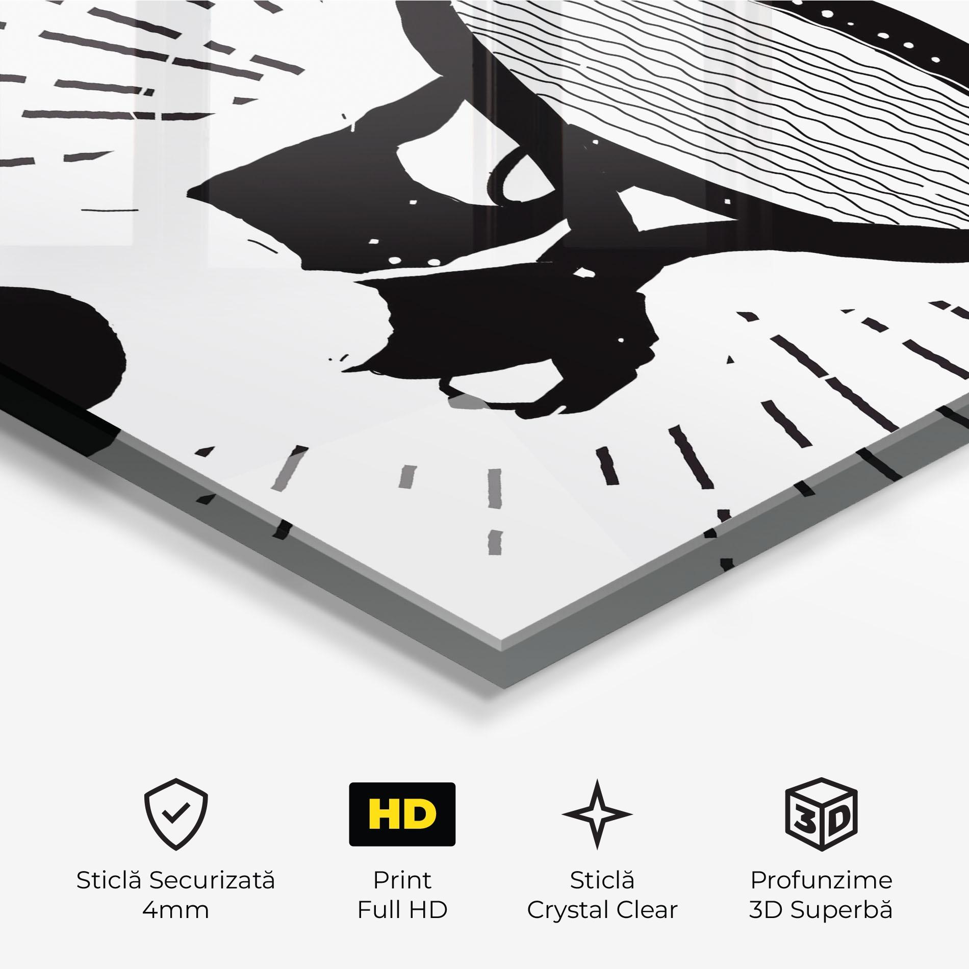 Tablou Sticla Tennis Black Line mockup 3