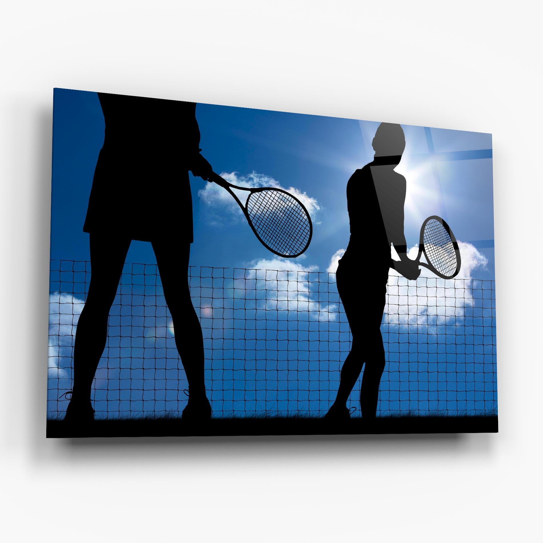 Tablou Sticla Blue Sky Tennis mockup 6