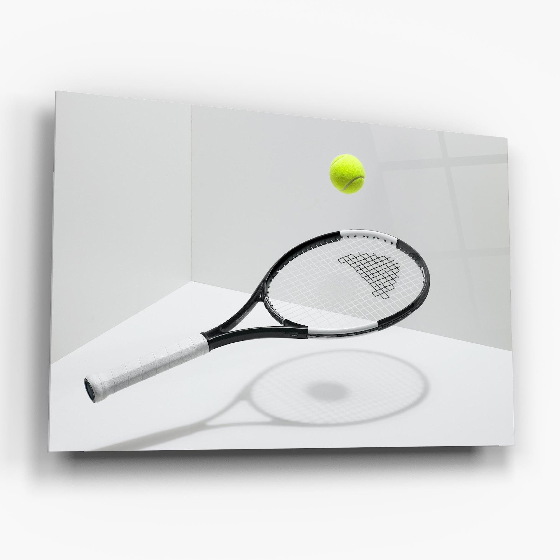 Tablou Sticla Floating Tennis Racket mockup 6