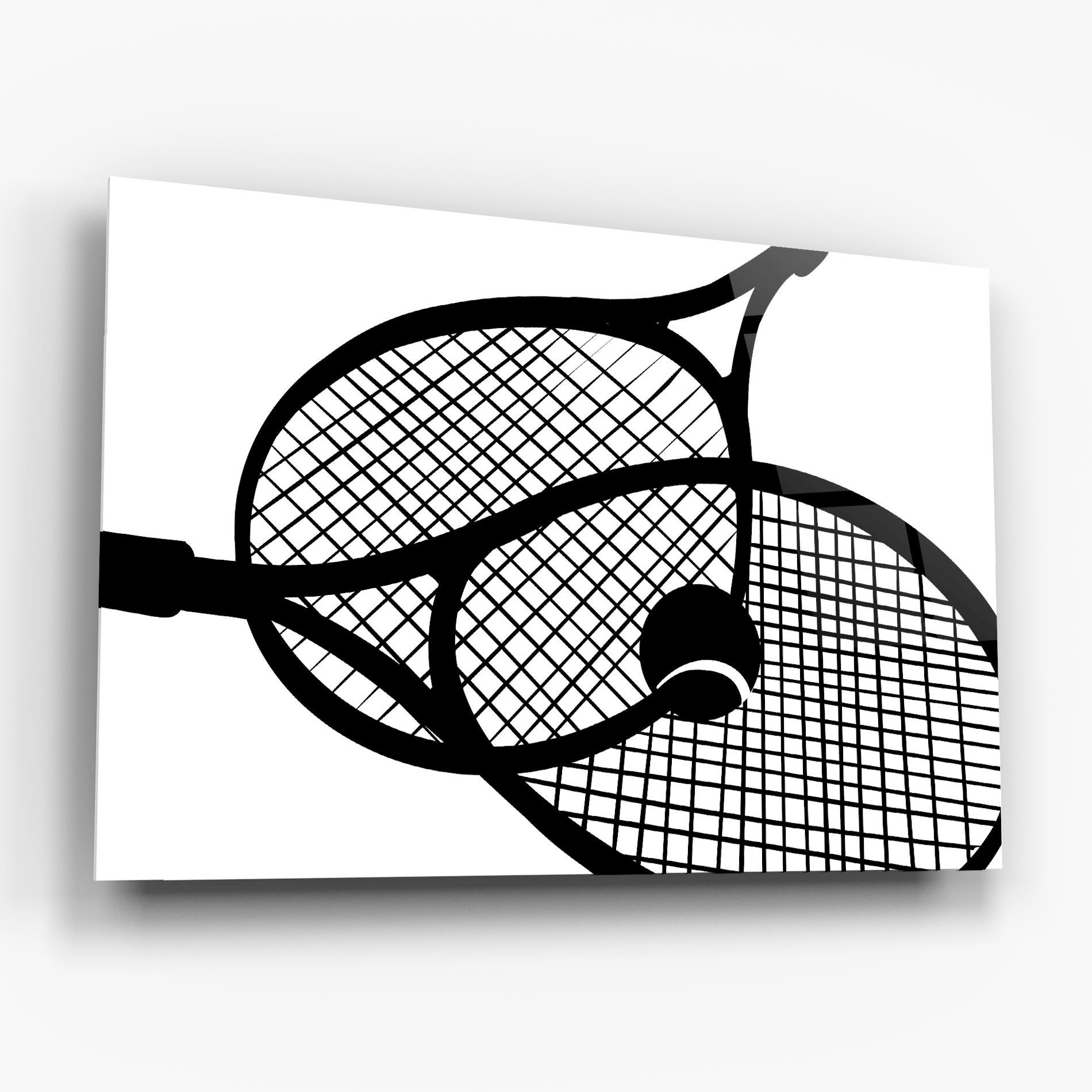 Tablou Sticla Tennis Ball Line mockup 6