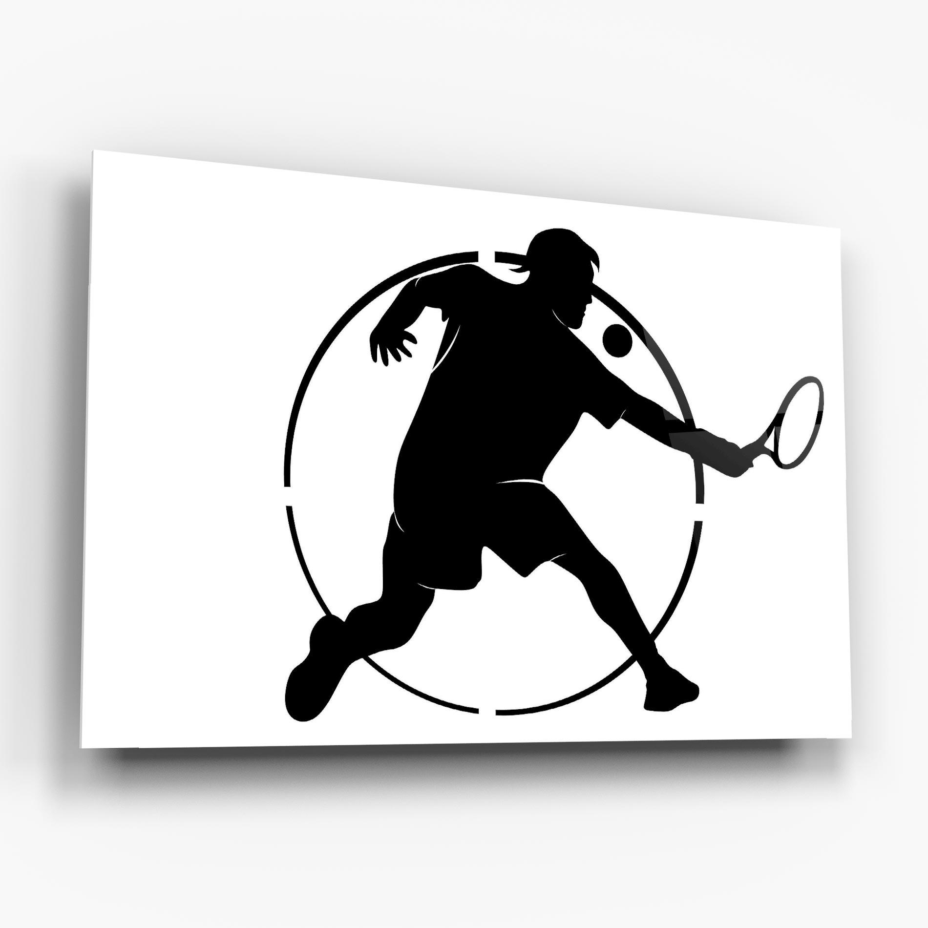Tablou Sticla Tennis Black Circle mockup 6
