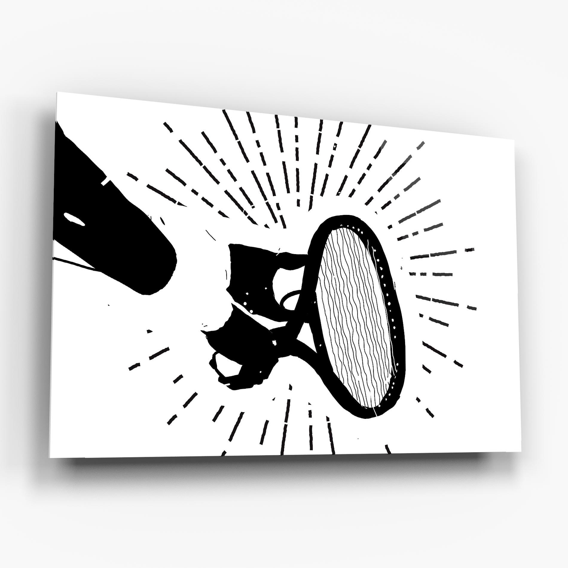 Tablou Sticla Tennis Black Line mockup 6