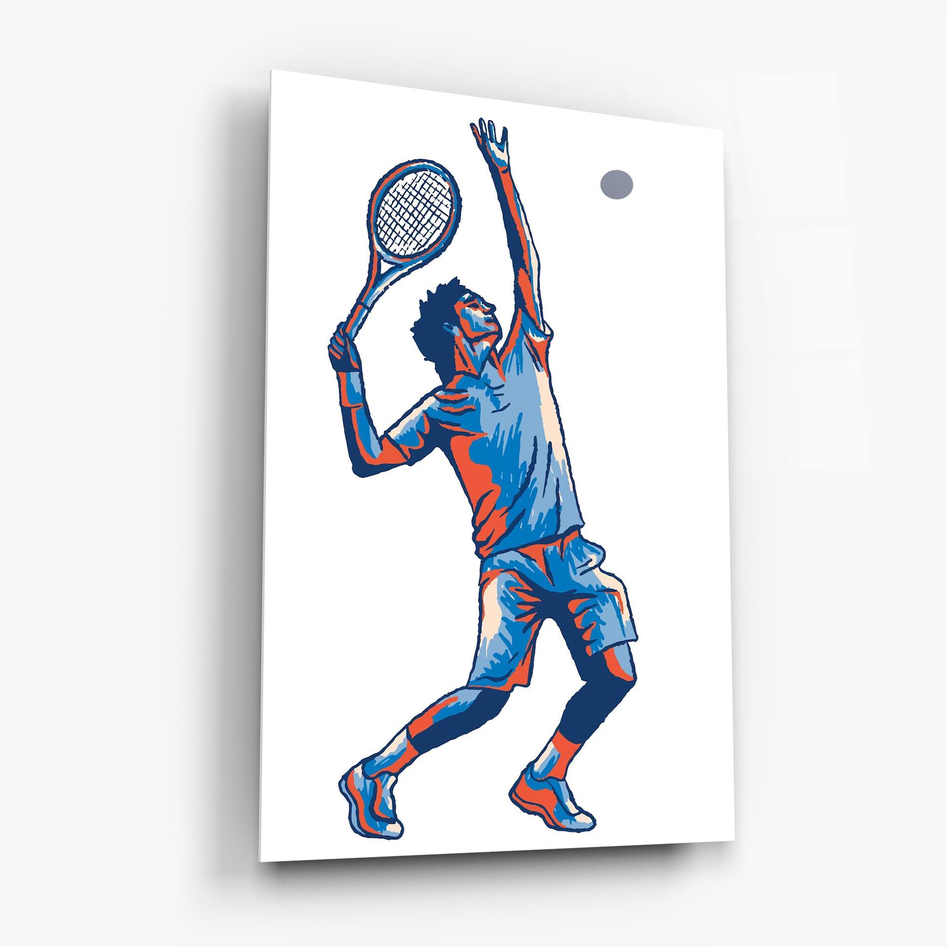 Tablou Sticla Blue Red Tennis mockup 6