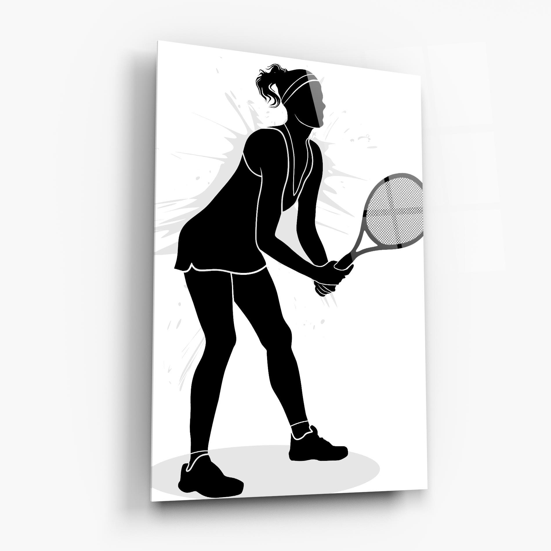 Tablou Sticla Female Tennis Player mockup 6