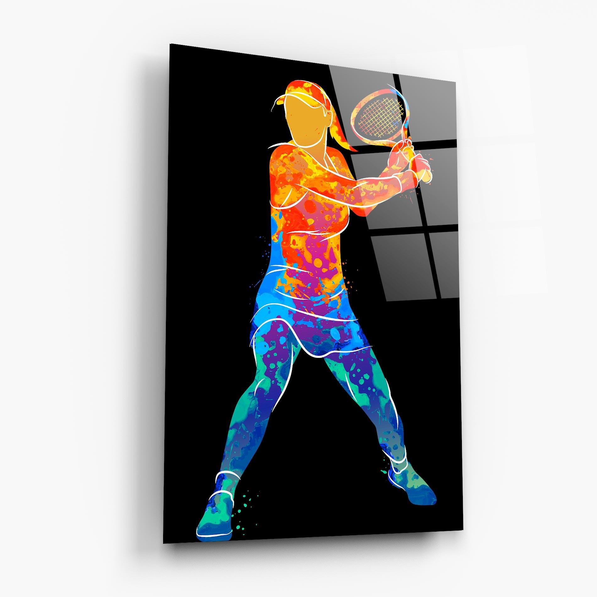 Tablou Sticla Green Orange Tennis mockup 6