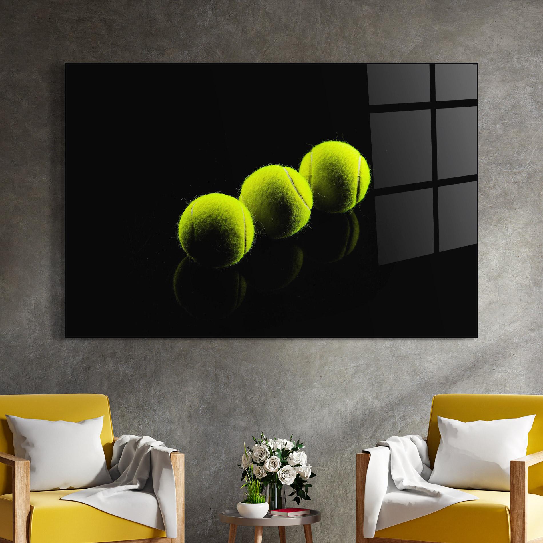 Tablou Sticla 3 Tennis Balls mockup 4