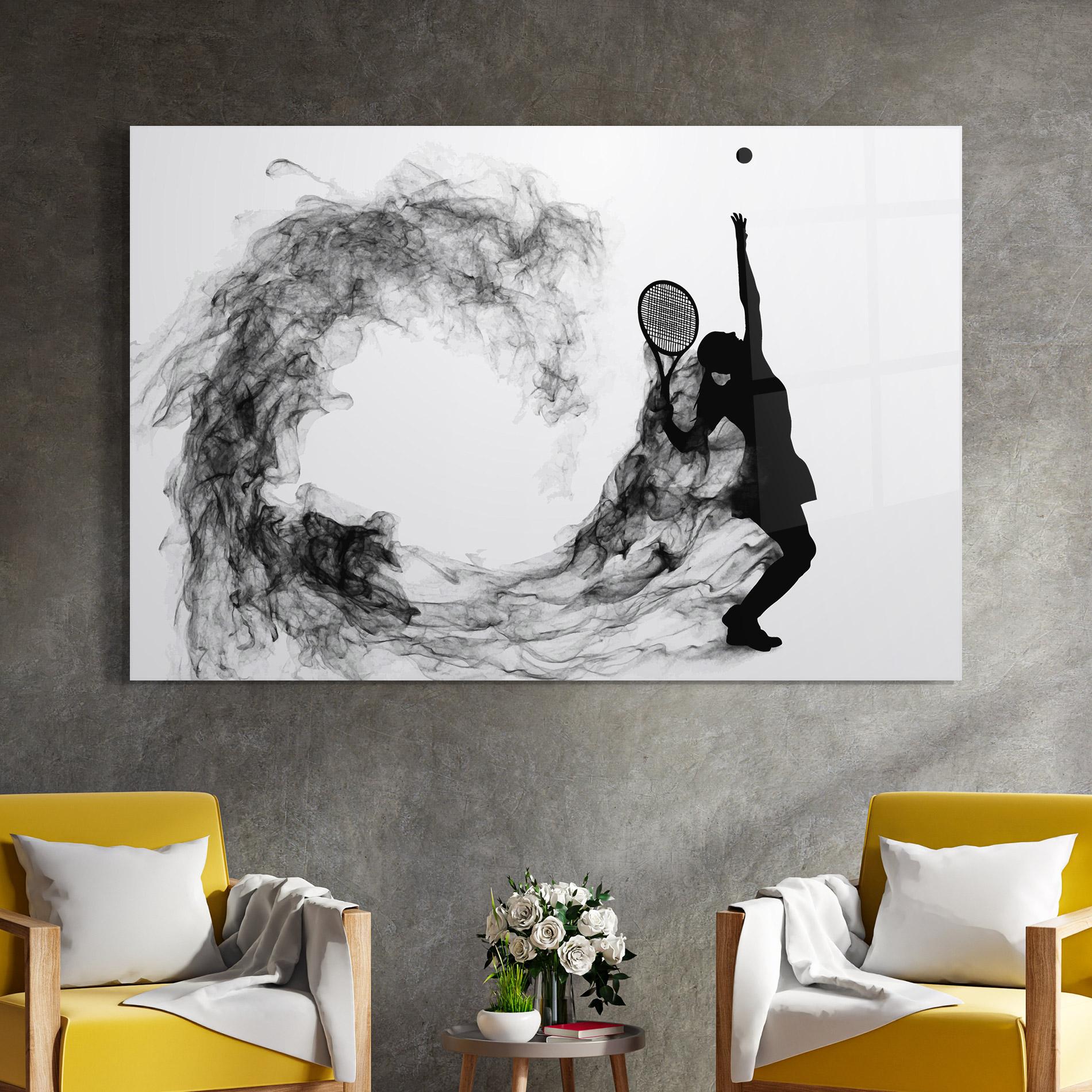 Tablou Sticla Black Tennis Smoke mockup 4