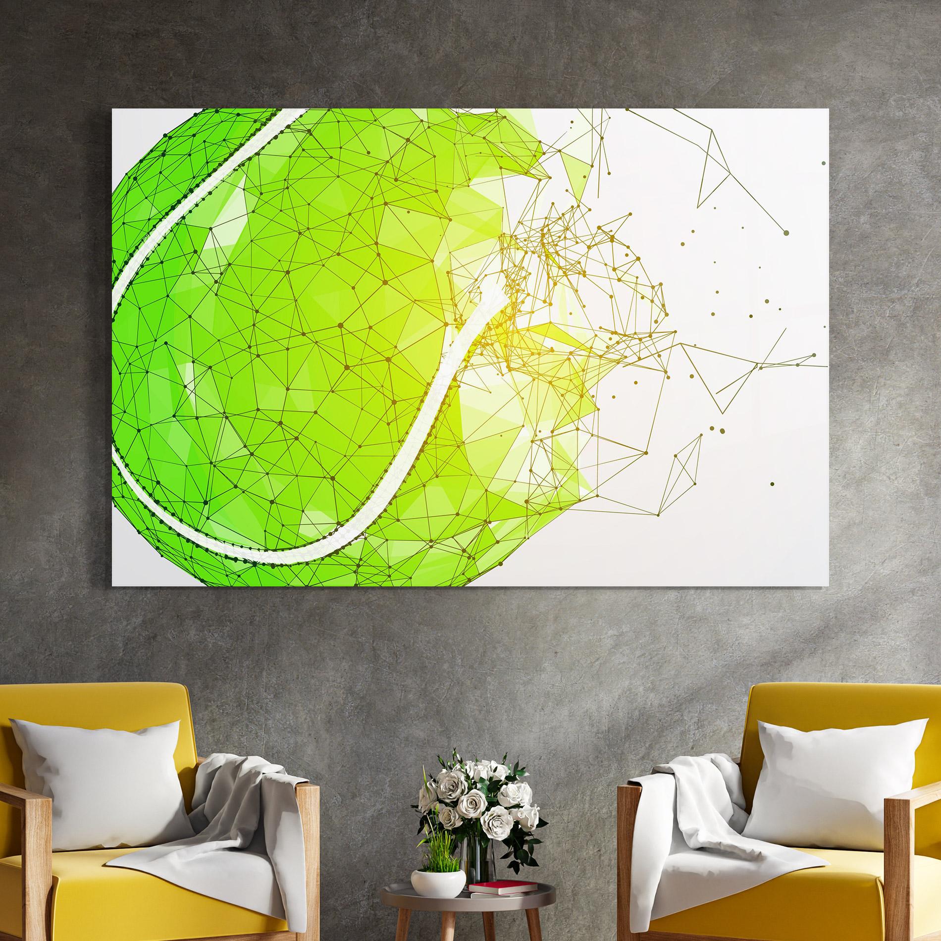 Tablou Sticla Green Line Tennis mockup 4