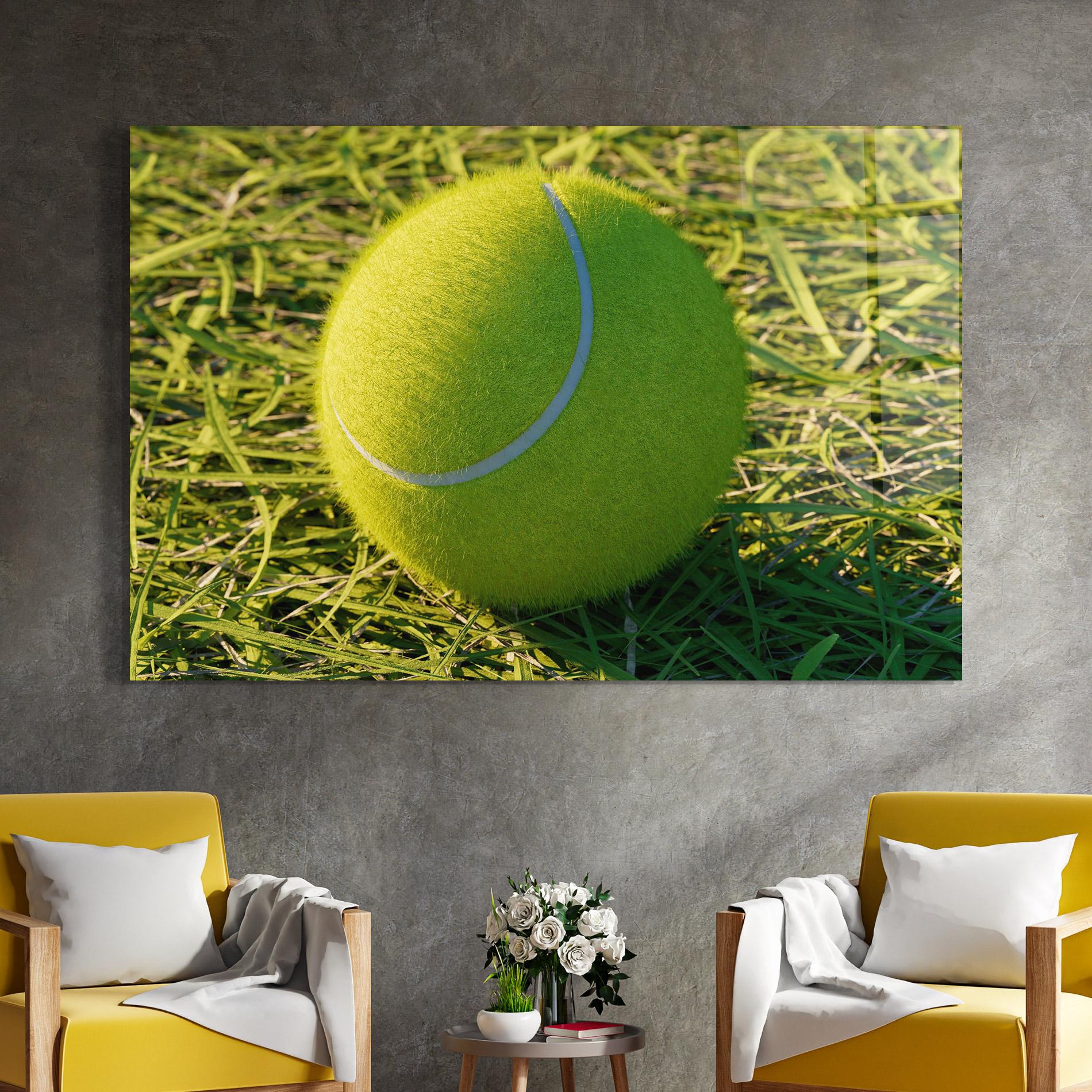 Tablou Sticla Green Tennis Ball mockup 4