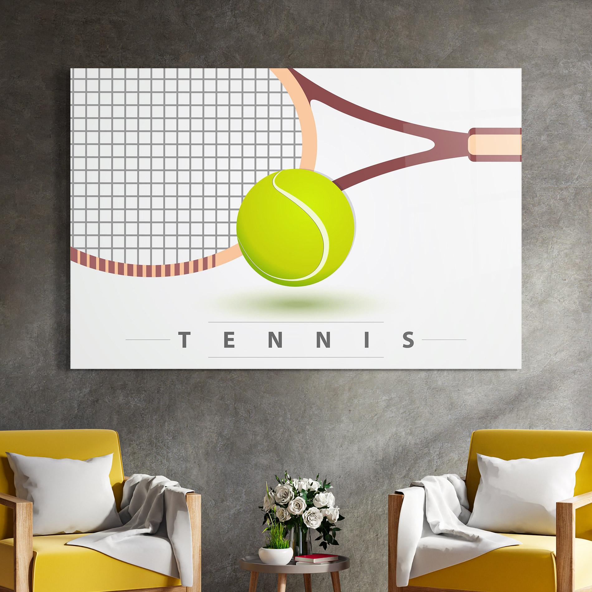 Tablou Sticla Tennis Ball mockup 4