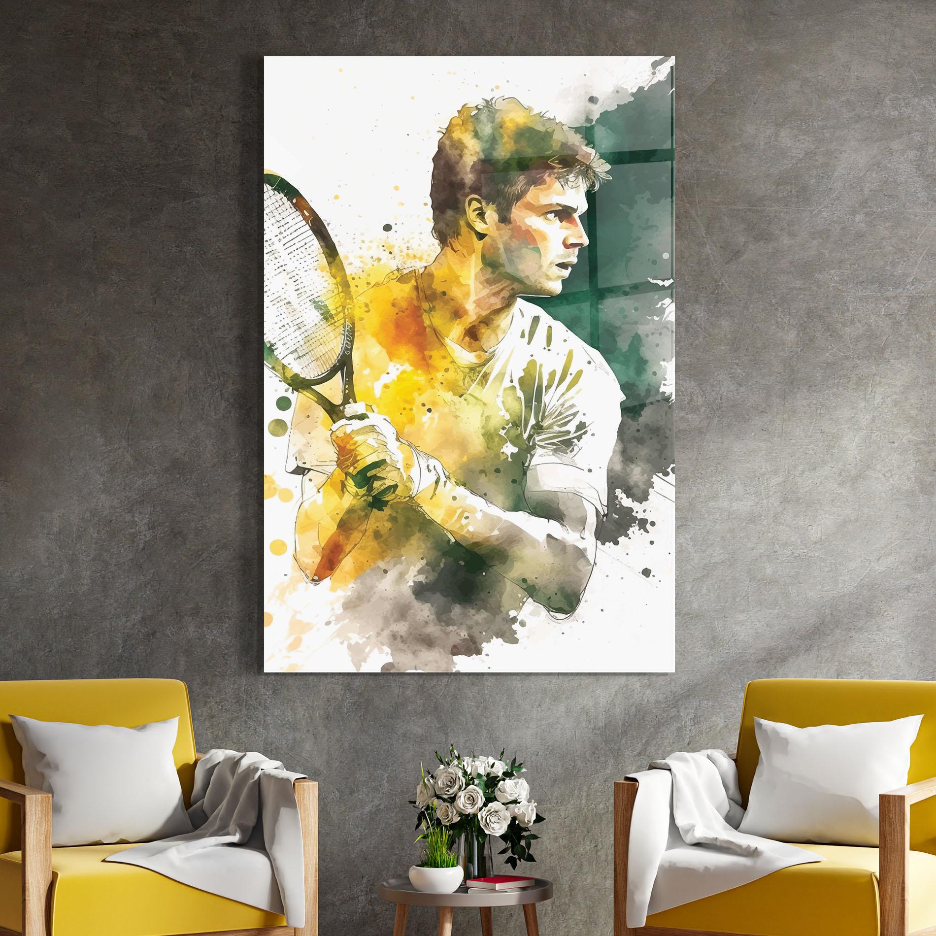 Tablou Sticla Player Watercolor mockup 4