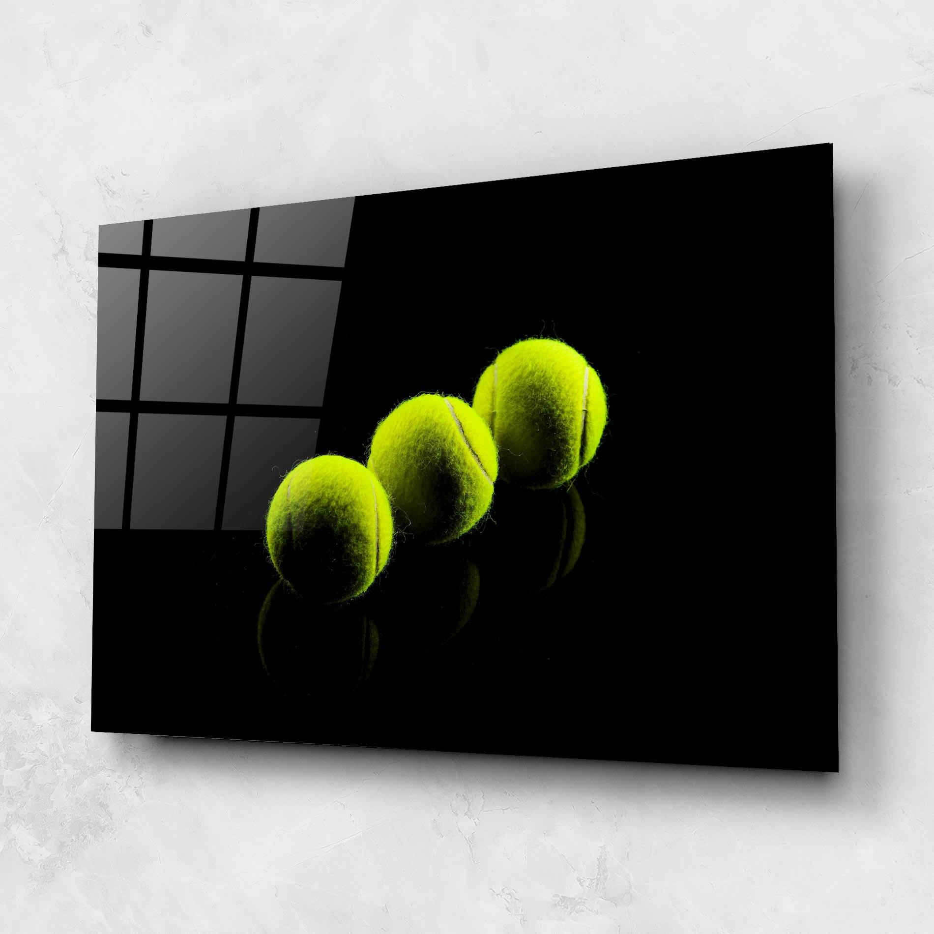 Tablou Sticla 3 Tennis Balls mockup 1