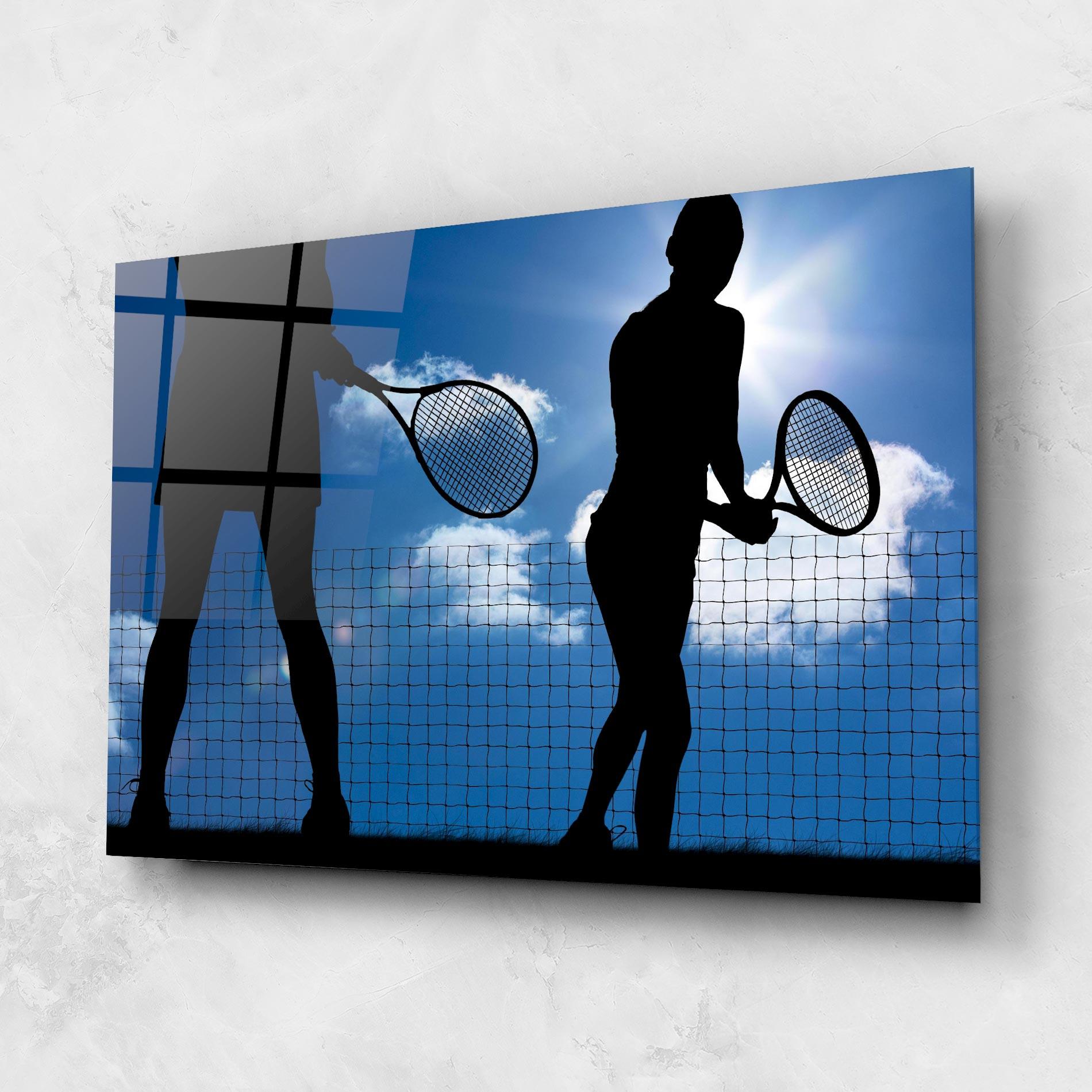 Tablou Sticla Blue Sky Tennis mockup 1