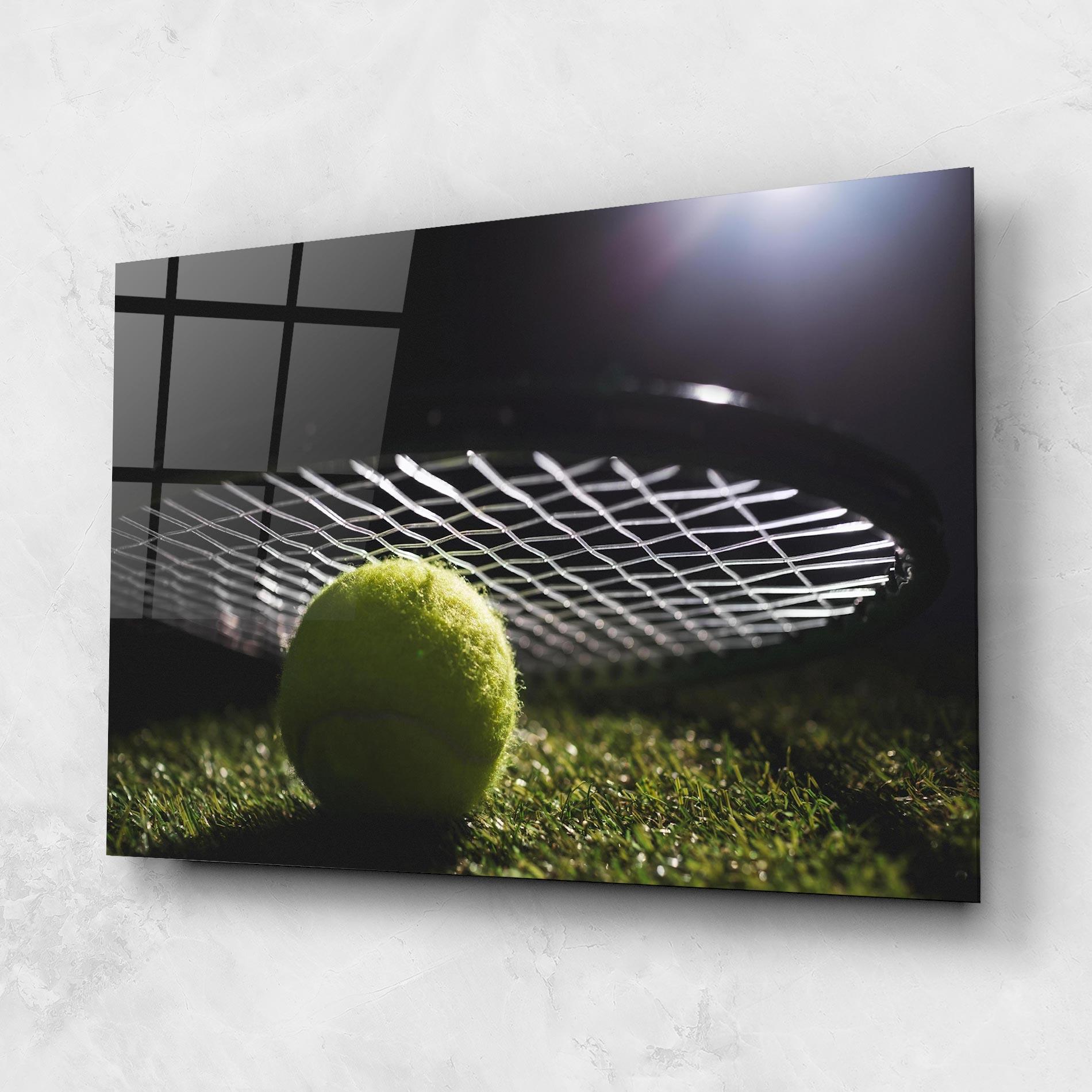 Tablou Sticla Close Up Tennis Ball mockup 1
