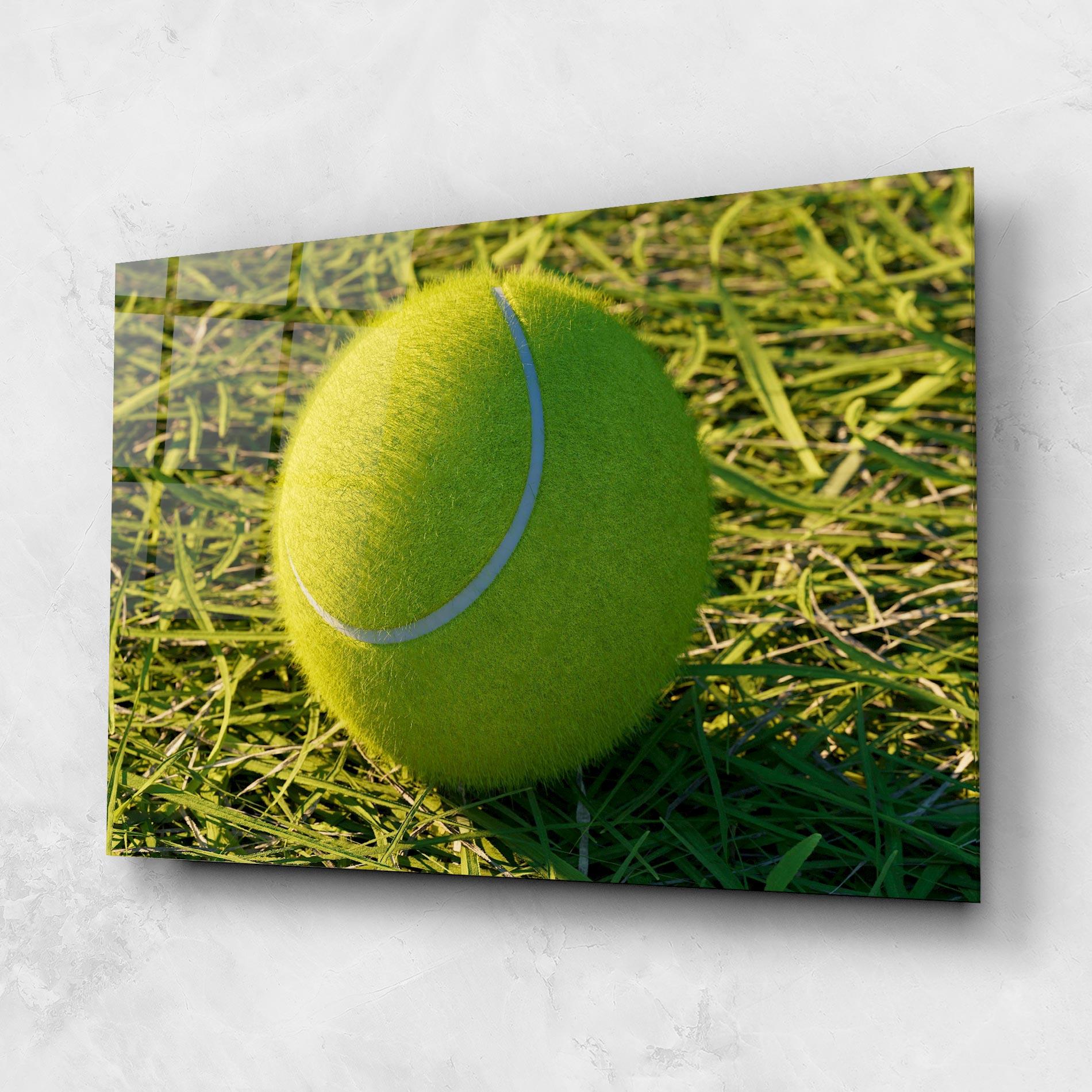 Tablou Sticla Green Tennis Ball mockup 1