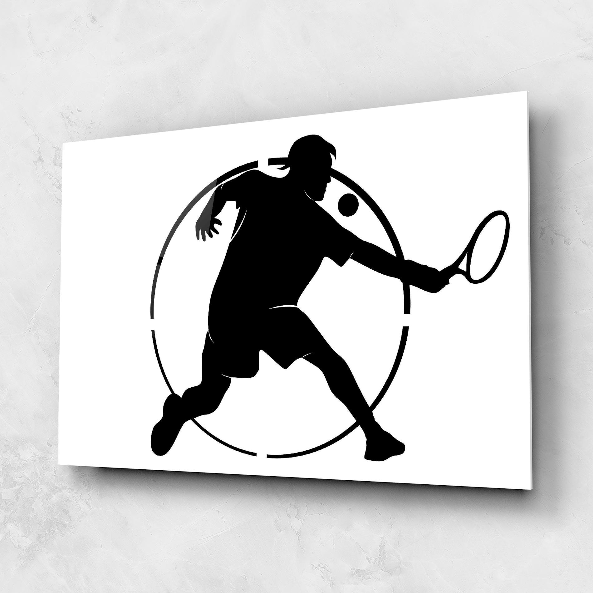 Tablou Sticla Tennis Black Circle mockup 1