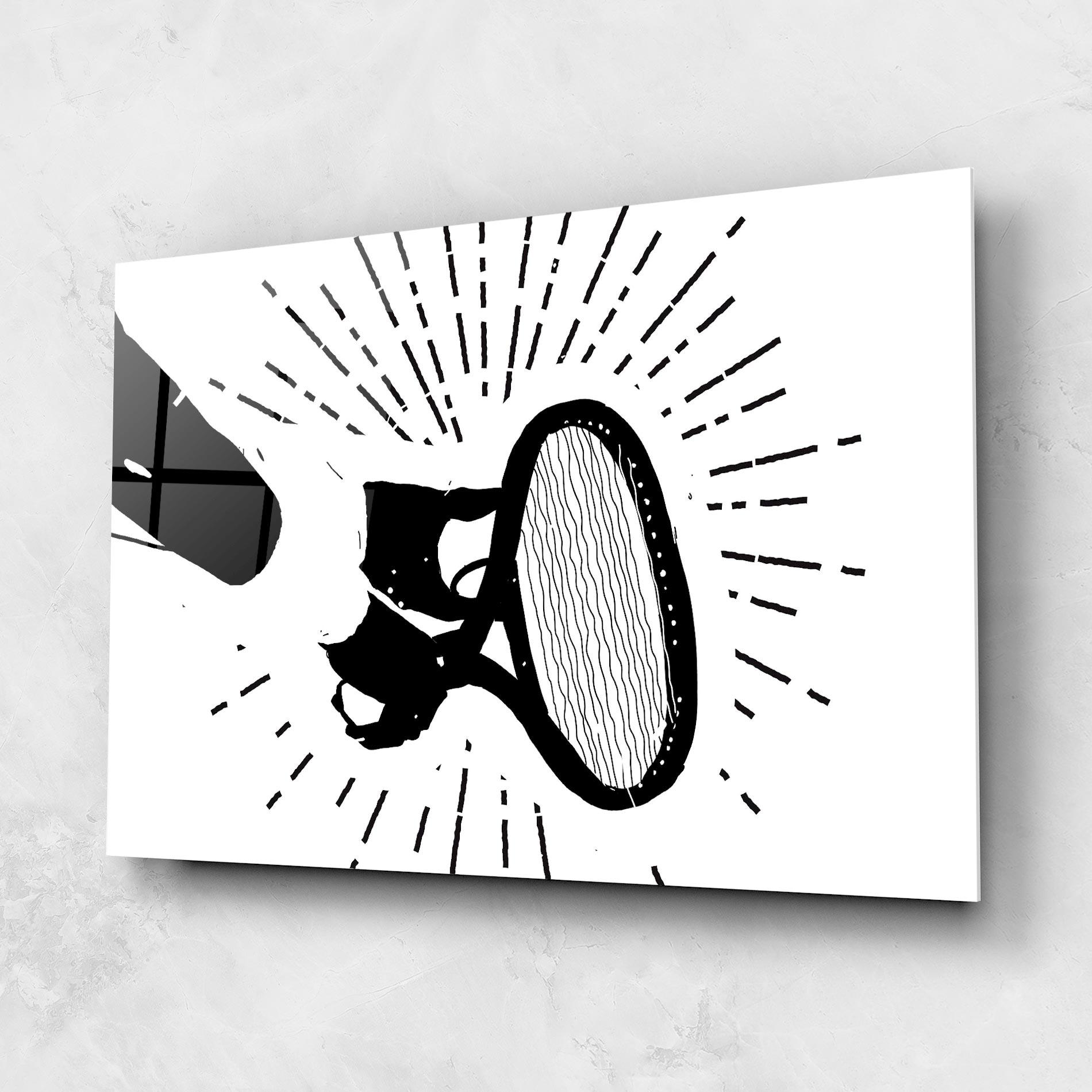 Tablou Sticla Tennis Black Line mockup 1