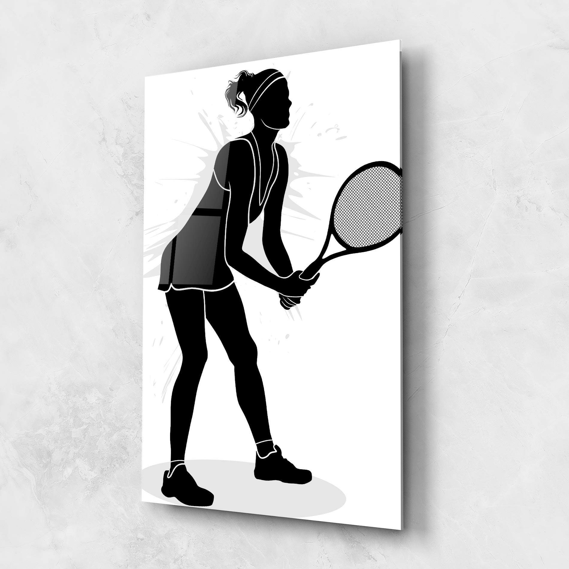 Tablou Sticla Female Tennis Player mockup 1