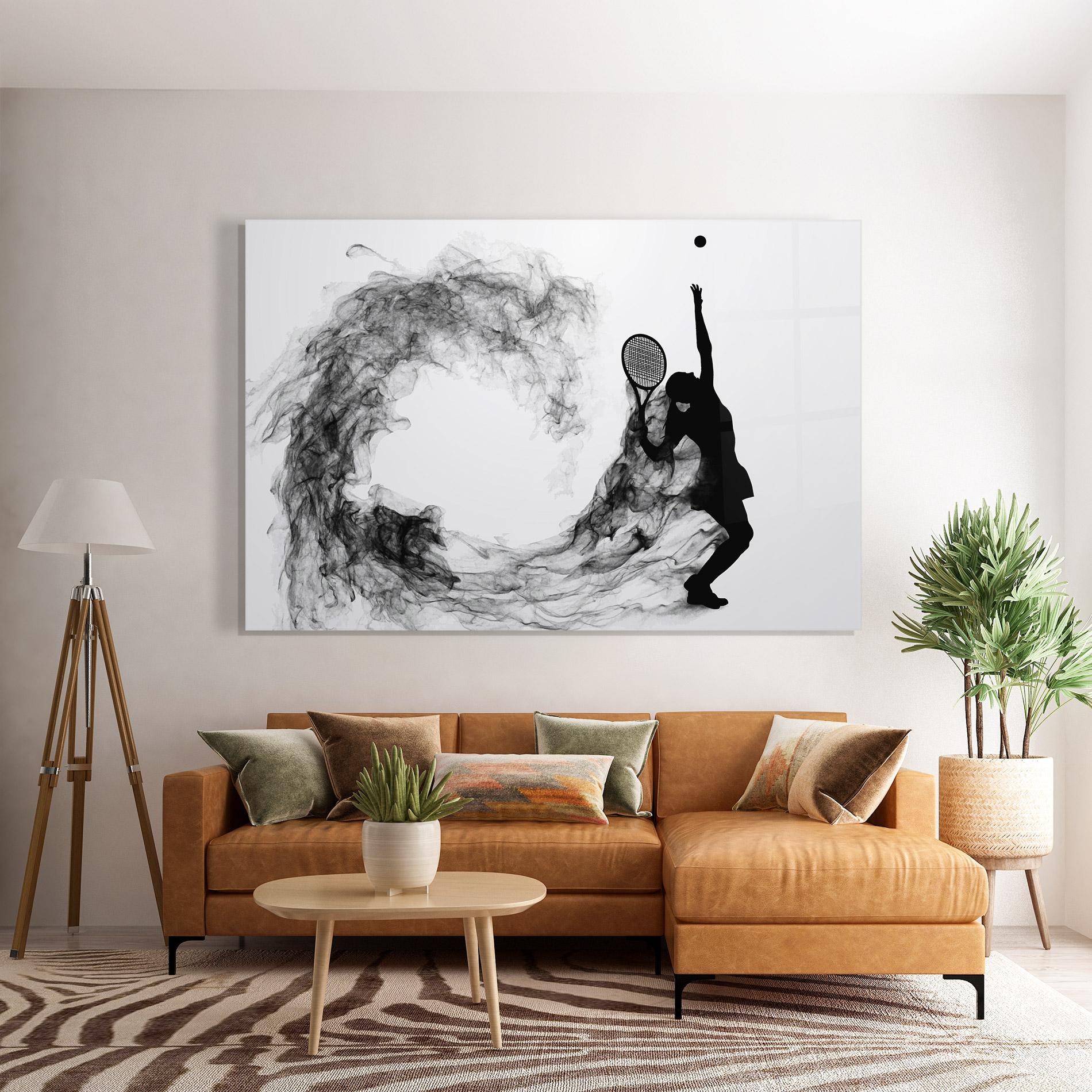 Tablou Sticla Black Tennis Smoke mockup 7