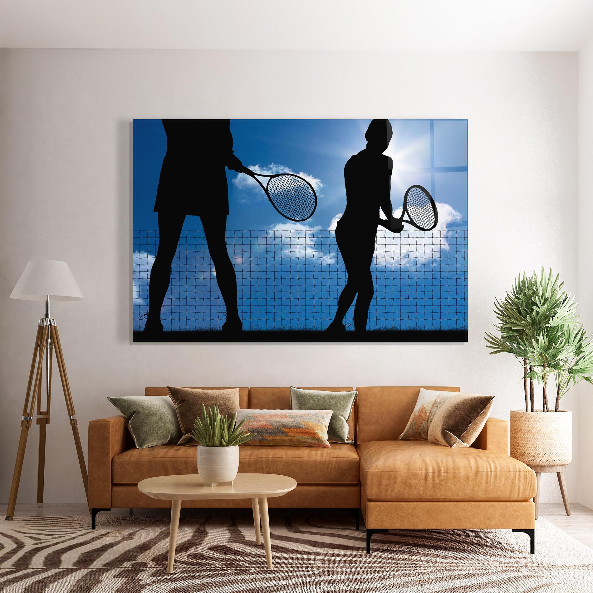 Tablou Sticla Blue Sky Tennis mockup 7