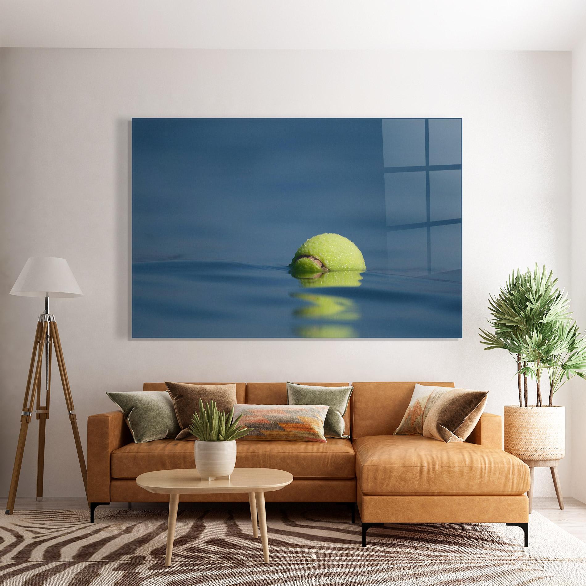 Tablou Sticla Tennis Ball In Water mockup 7