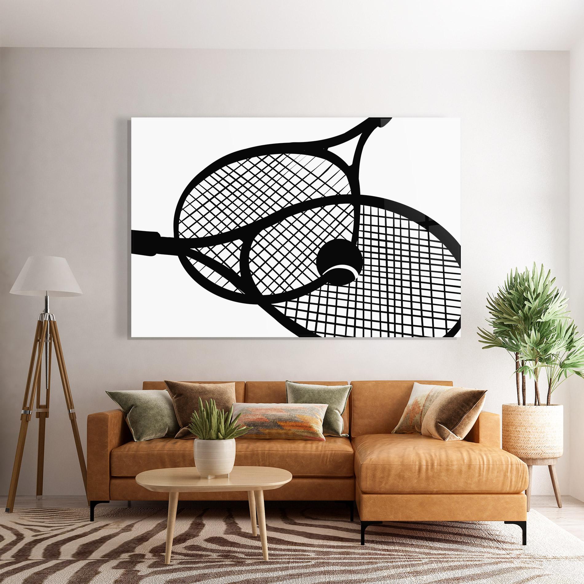 Tablou Sticla Tennis Ball Line mockup 7